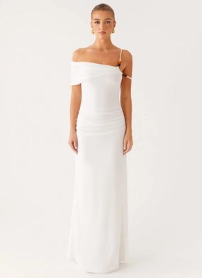 Office Glam Conquer Maxi Dress - Off White