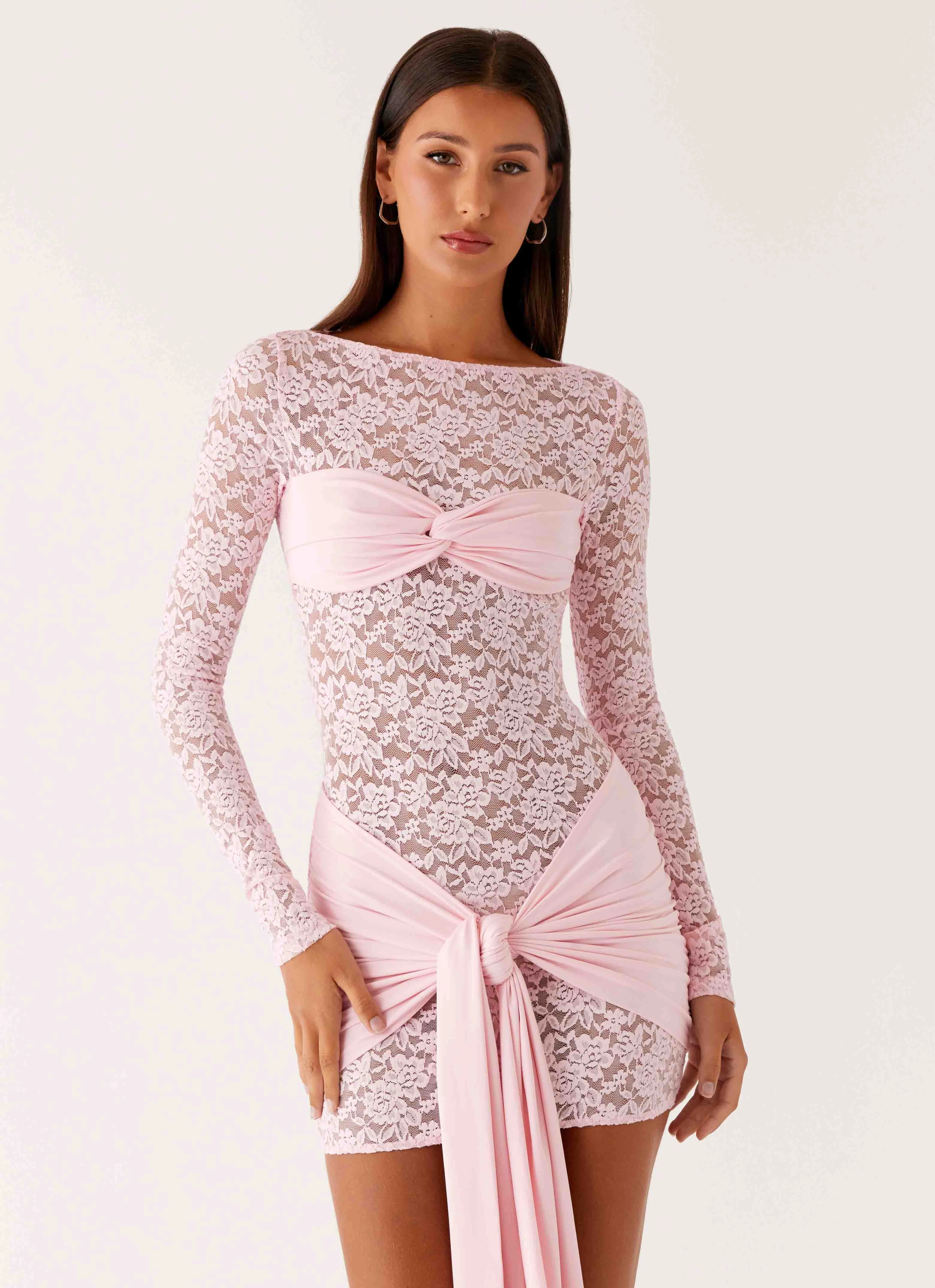 FlexibleClosure Consie Long Sleeve Mini Dress - Pink