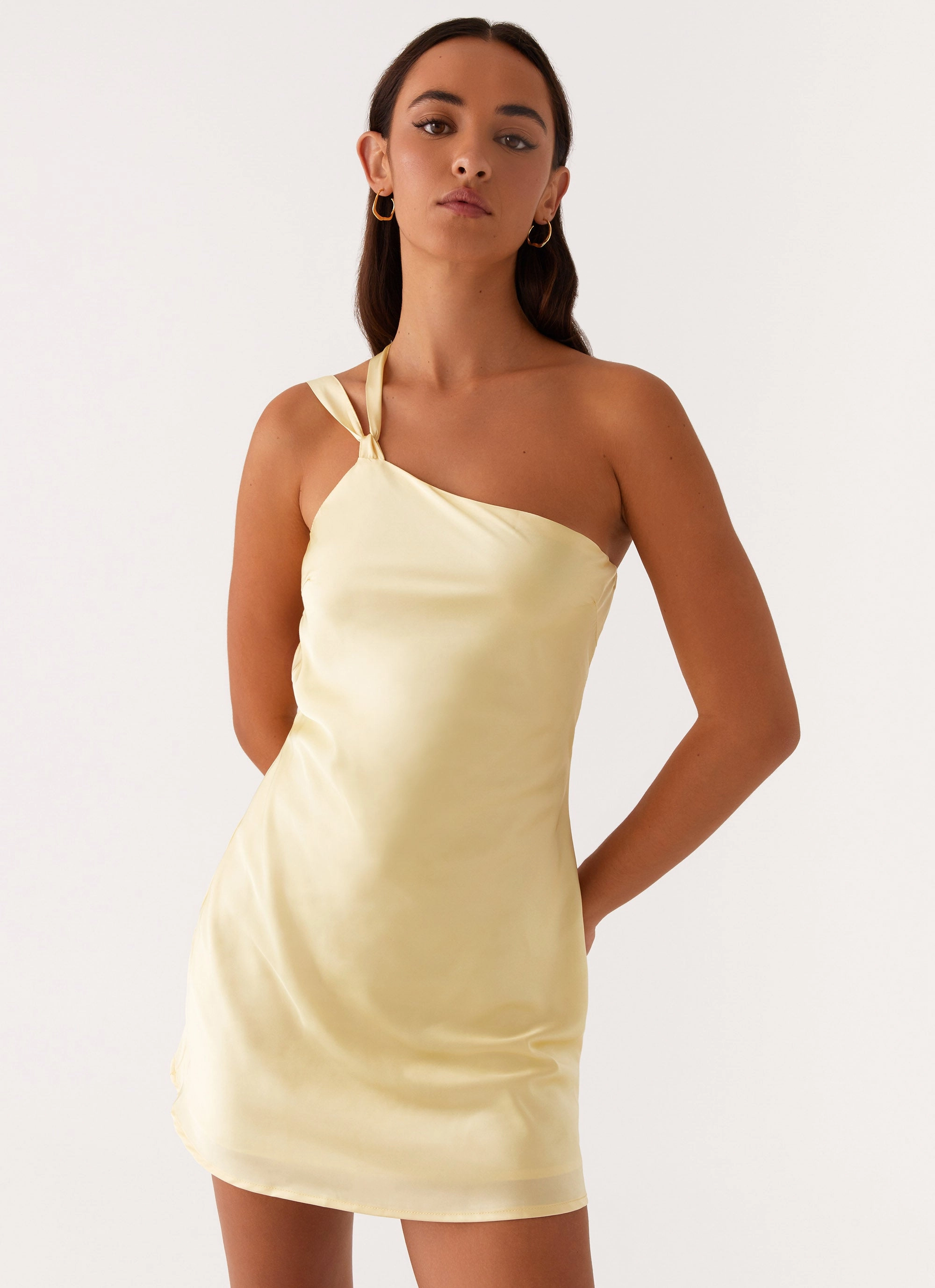 Chic And Comfortable Skin-friendly Lights Out Mini Dress - Yellow