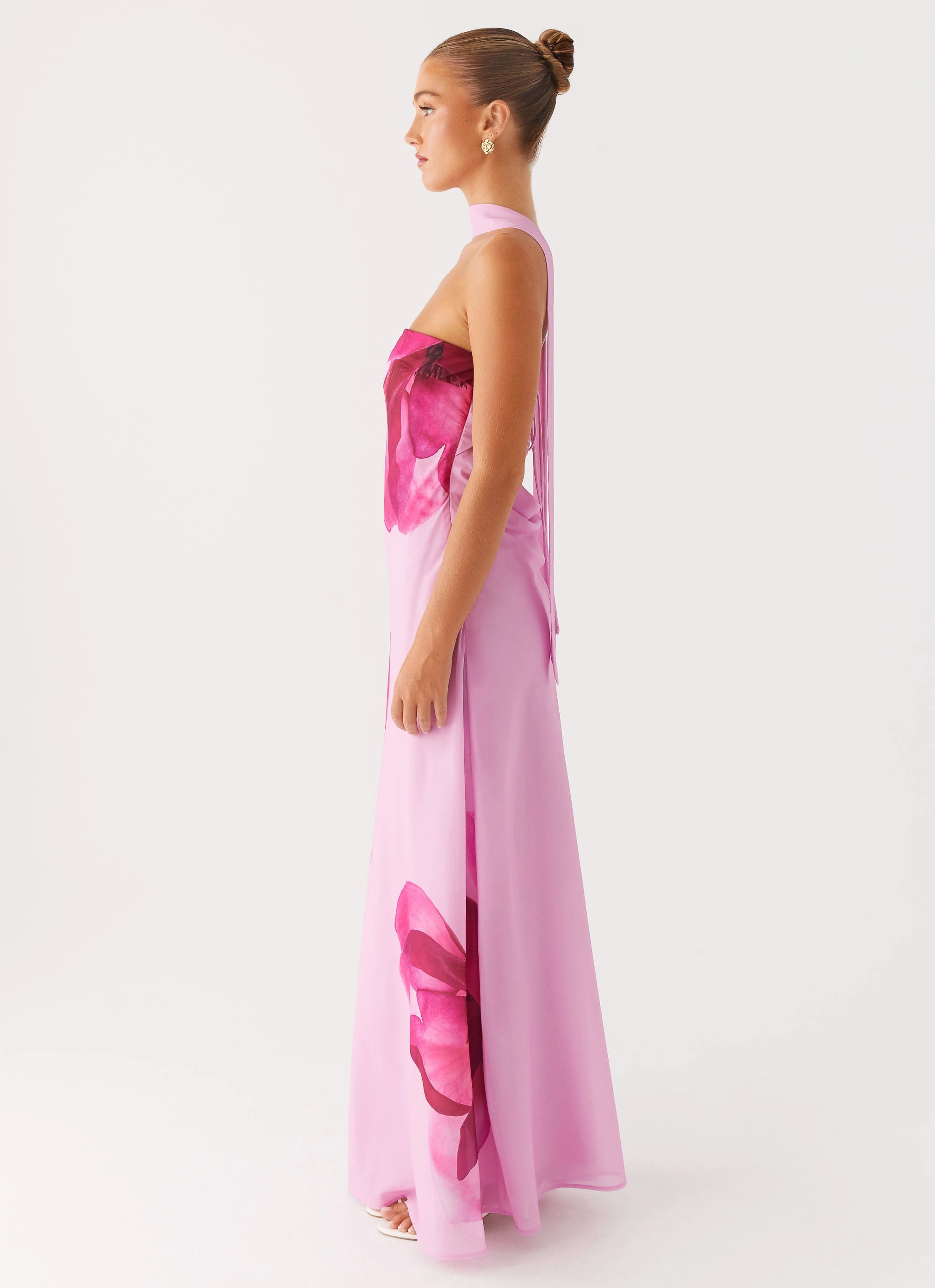 Prim Maxi Dress - Pastel Pink Edgy Look