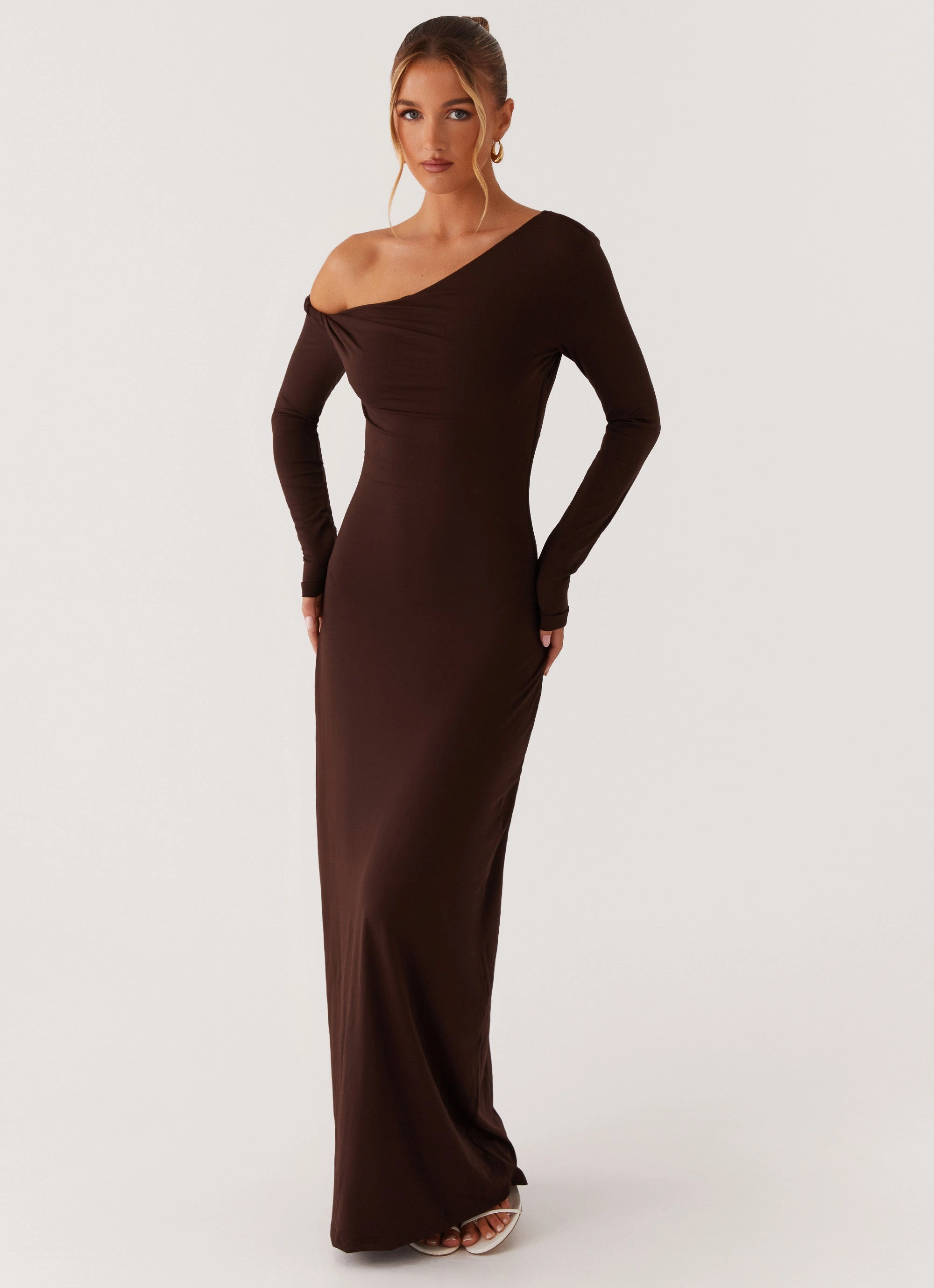 Jordana Twist Maxi Dress - Brown Relax Feel
