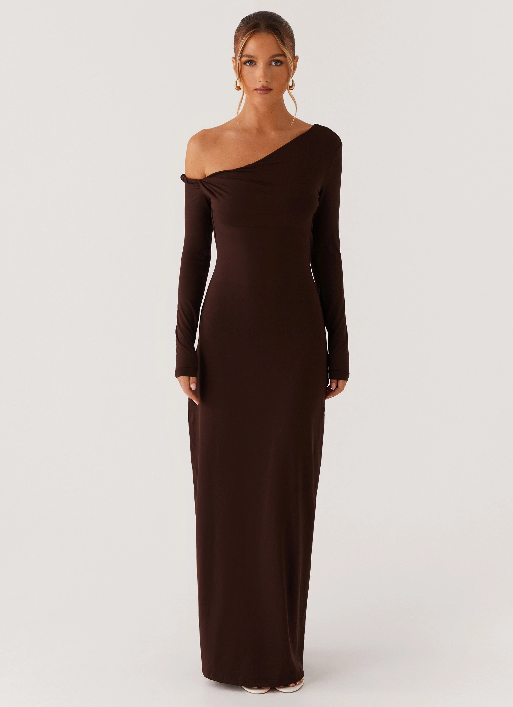 Smart Lines Jordana Twist Maxi Dress - Brown