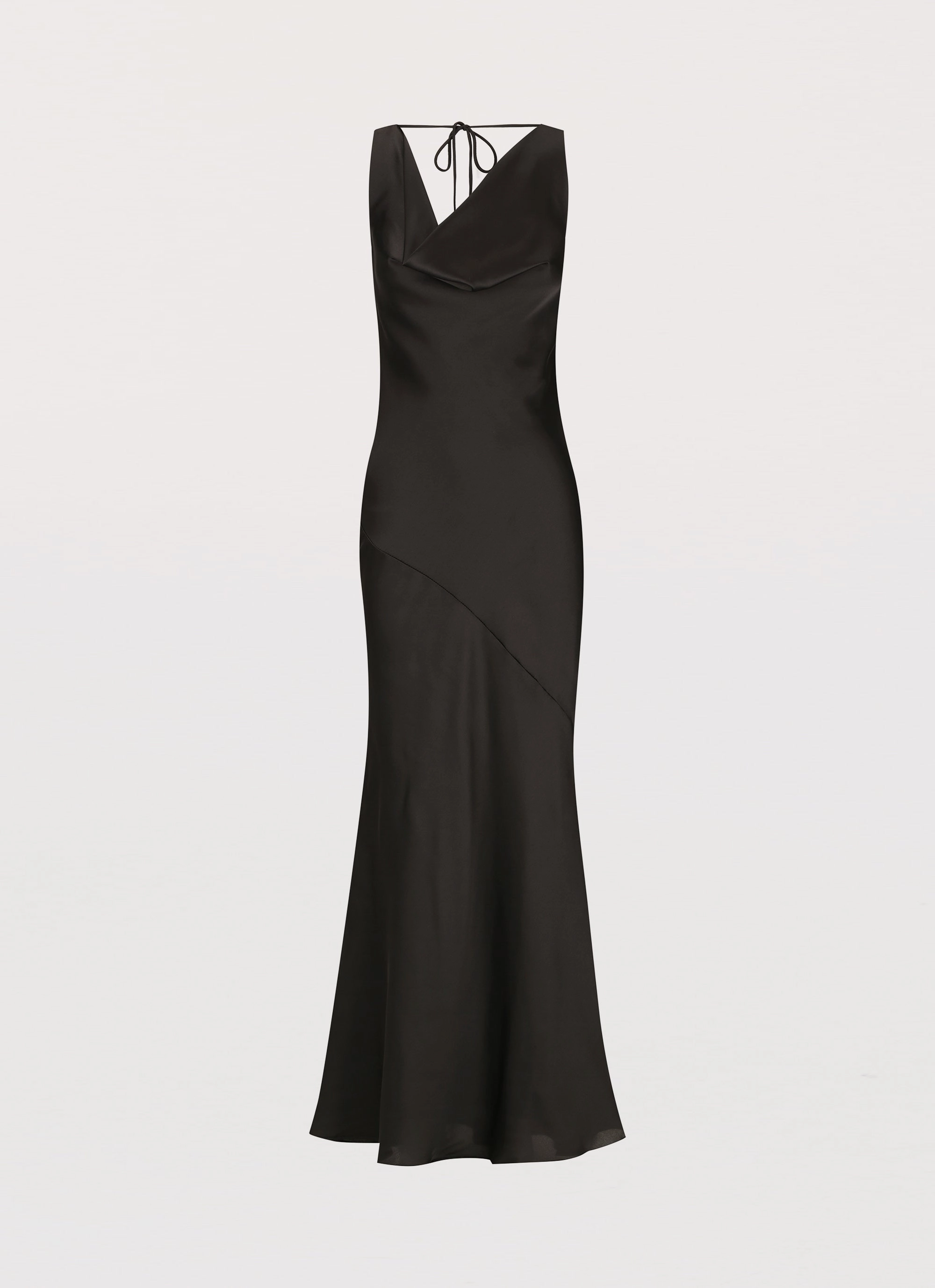 Be Mine Satin Maxi Dress - Black Chill Base Lazy Pick