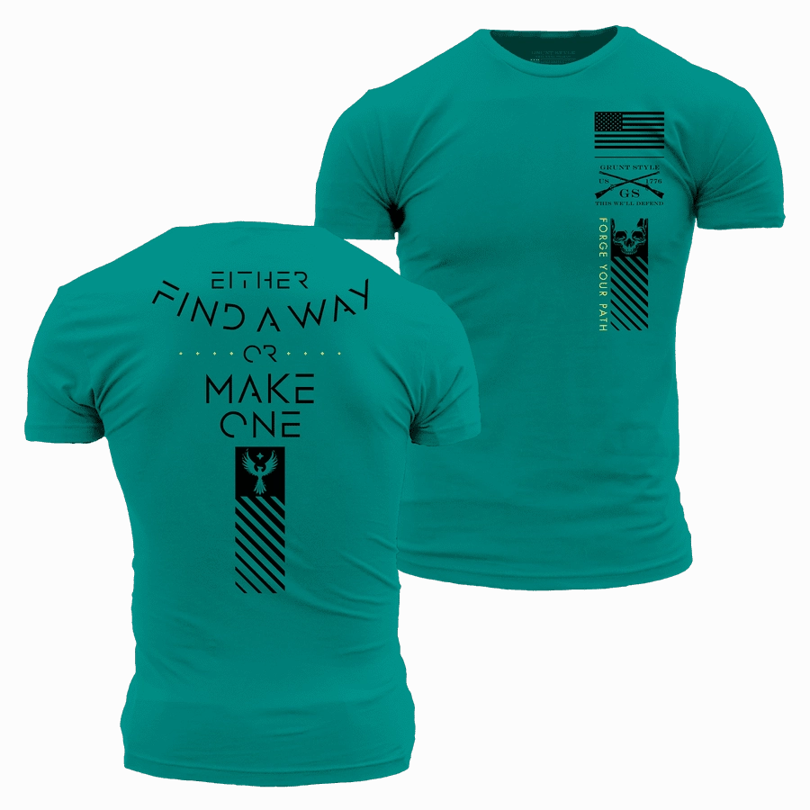 Athletic and Cool Circular Knit Construction Find A Way Or Make One T-Shirt - Heather Aqua