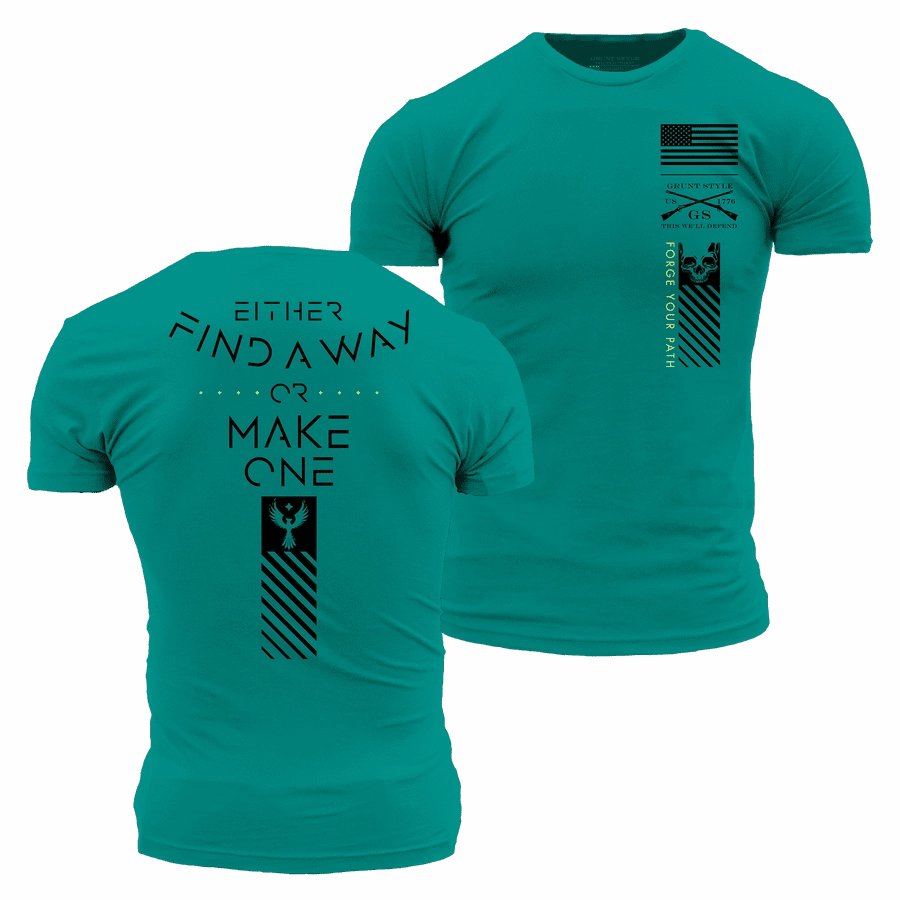 Find A Way Or Make One T-Shirt - Heather Aqua Casual Chic Look Non Shrink Material