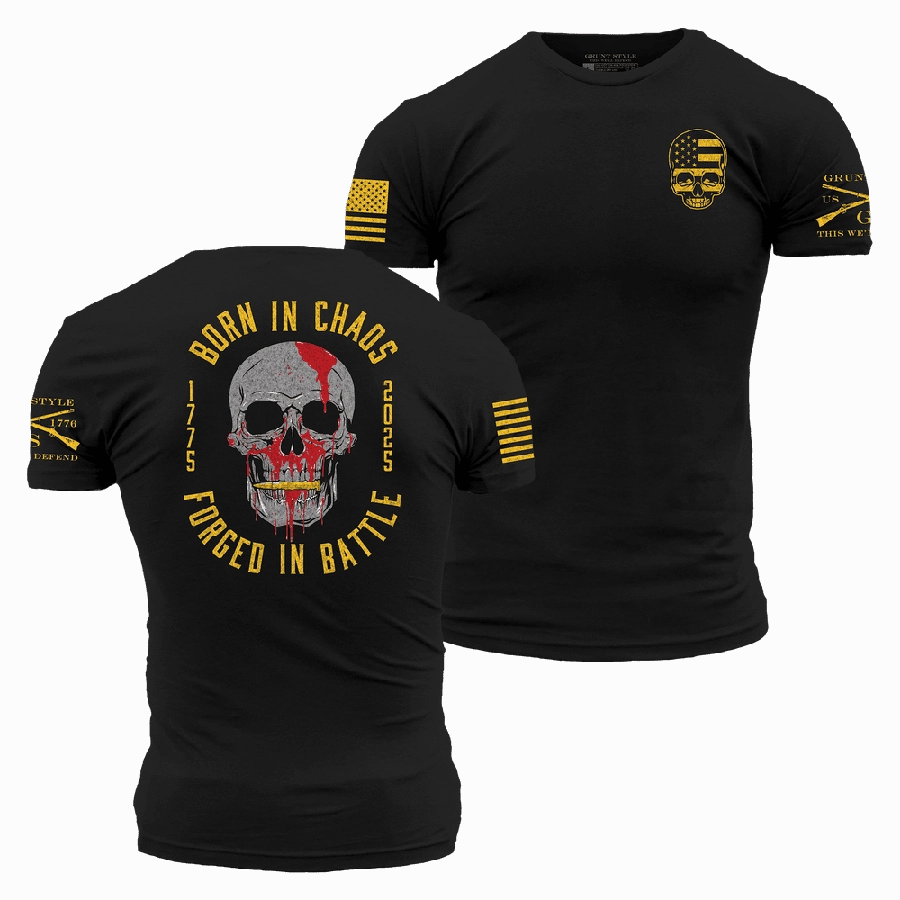 Forged In Battle T-Shirt - Black Smooth Seam Technology Soft Fit Wear