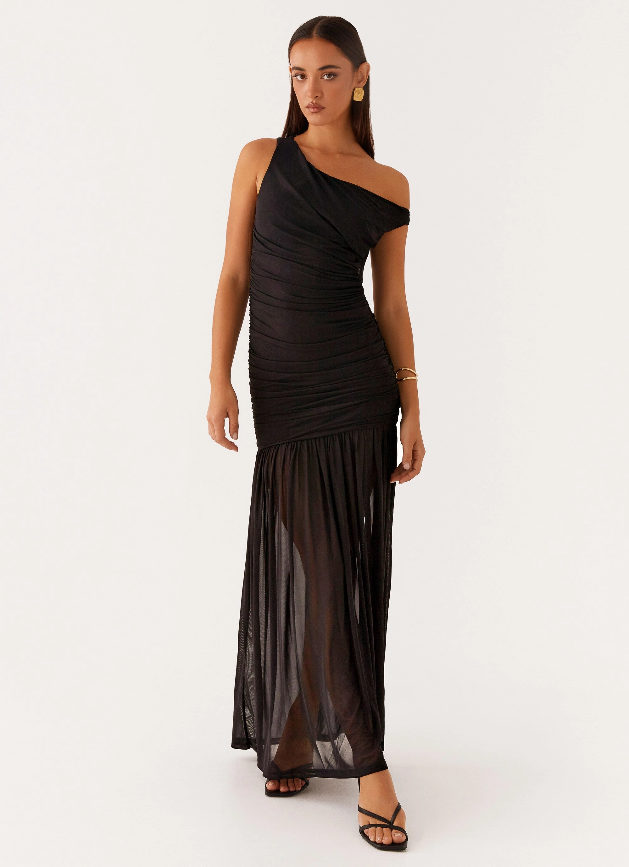 Geometric-pattern Semi Fit Pavilion Maxi Dress - Black