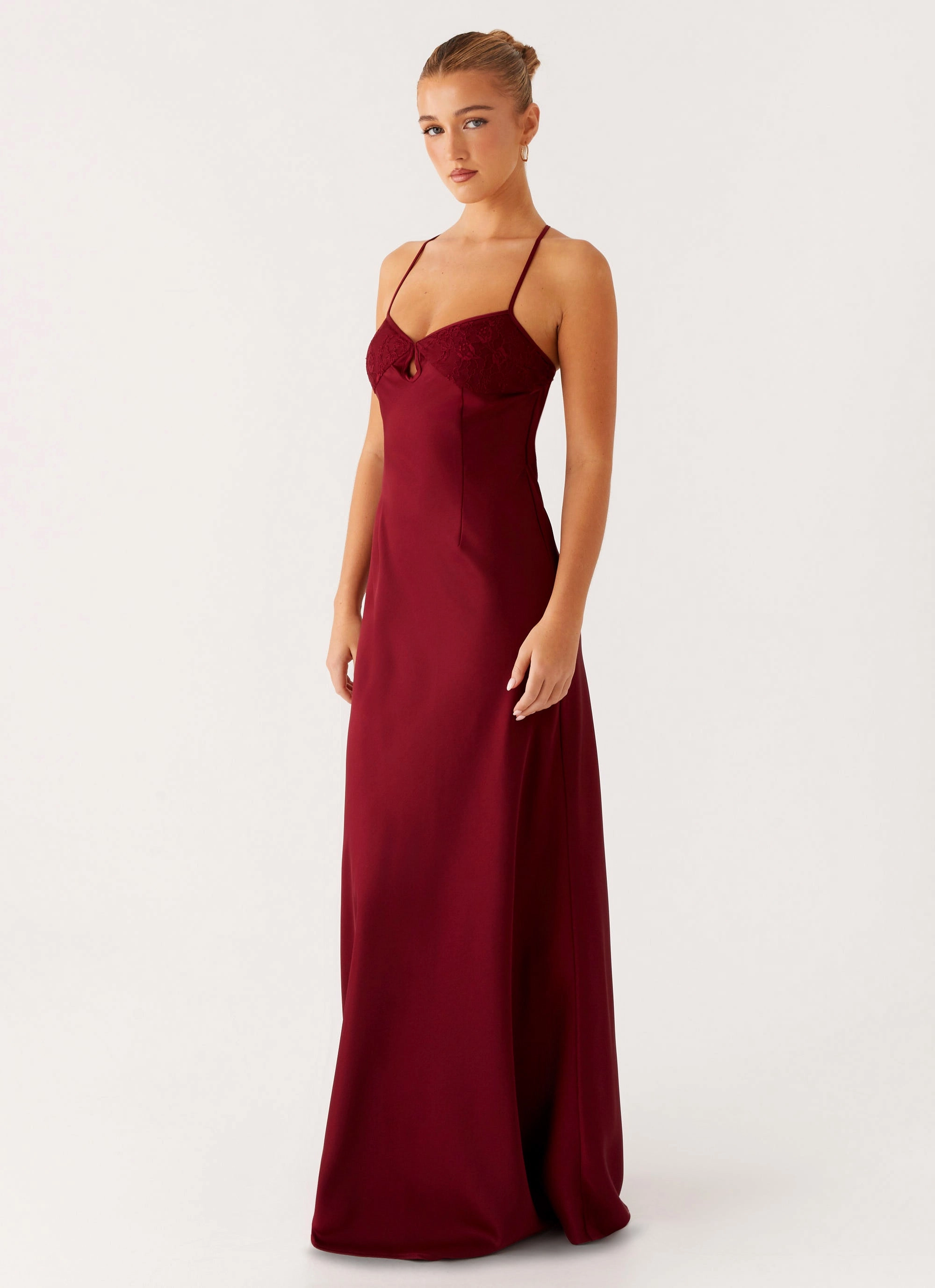 Joanie Maxi Dress - Maroon Silky Touch