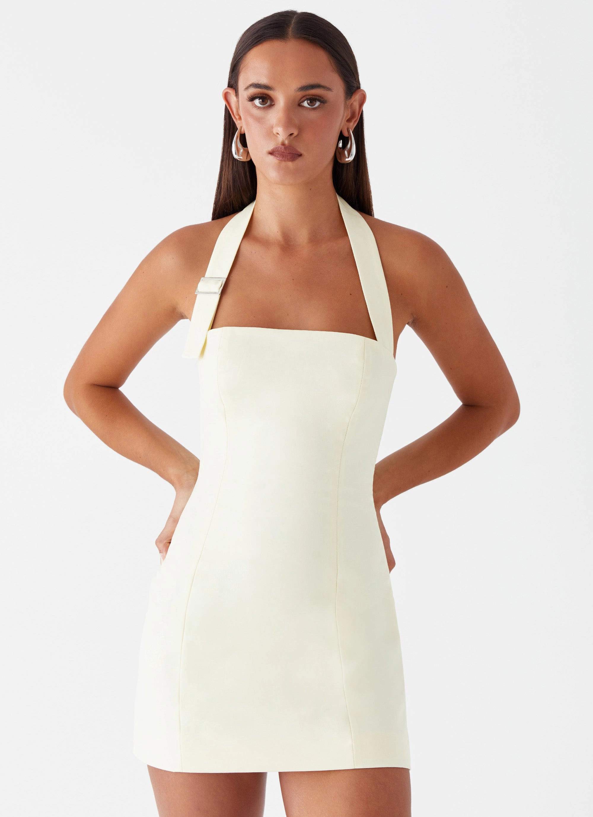 Shine Moment SmoothEdgeFinish Bianca Halter Dress - Yellow