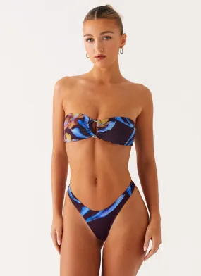 Underwire-Support Cuba Bikini Bottoms - Dark Floral