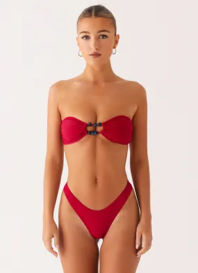 Thermal Bonded Seams Smooth-Finish Cuba Bikini Bottoms - Fuchsia