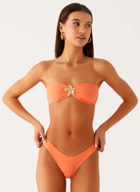 Cuba Bikini Bottoms - Peach Floral-Motif