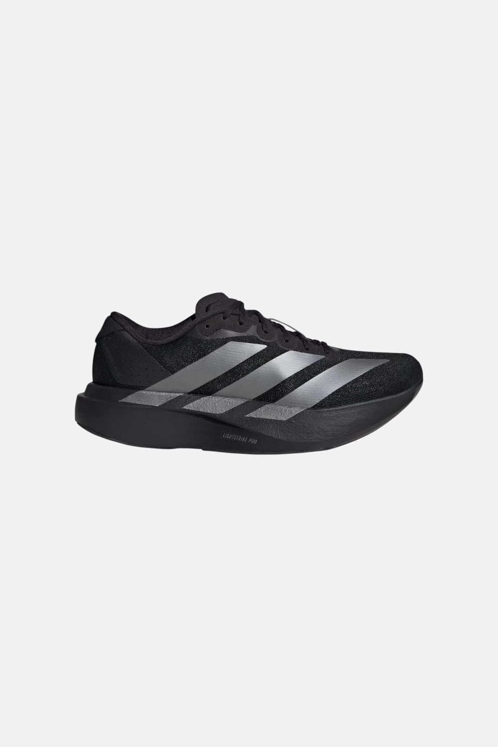 Slip-resistant look Eco Friendly Dye Process Adidas Adizero EVO SL Shoes in Core Black / Iron Metallic / Core Black