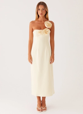 Sweetpea Midi Dress - Yellow Calm Energy