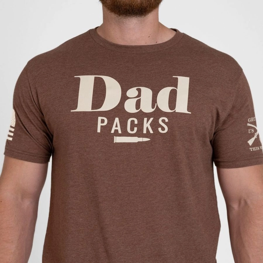 Versatile Layering Dad Packs T-Shirt - Heather Brown