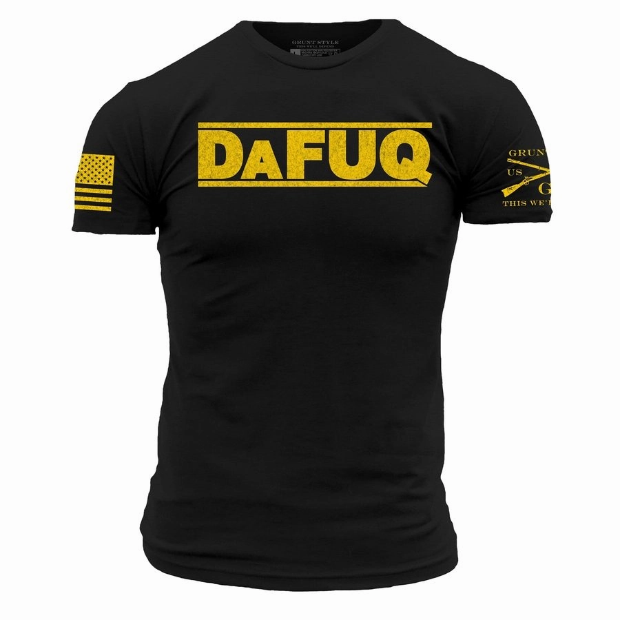 Cozy and Soft Raw Edge Hem DaFuq T-Shirt - Black