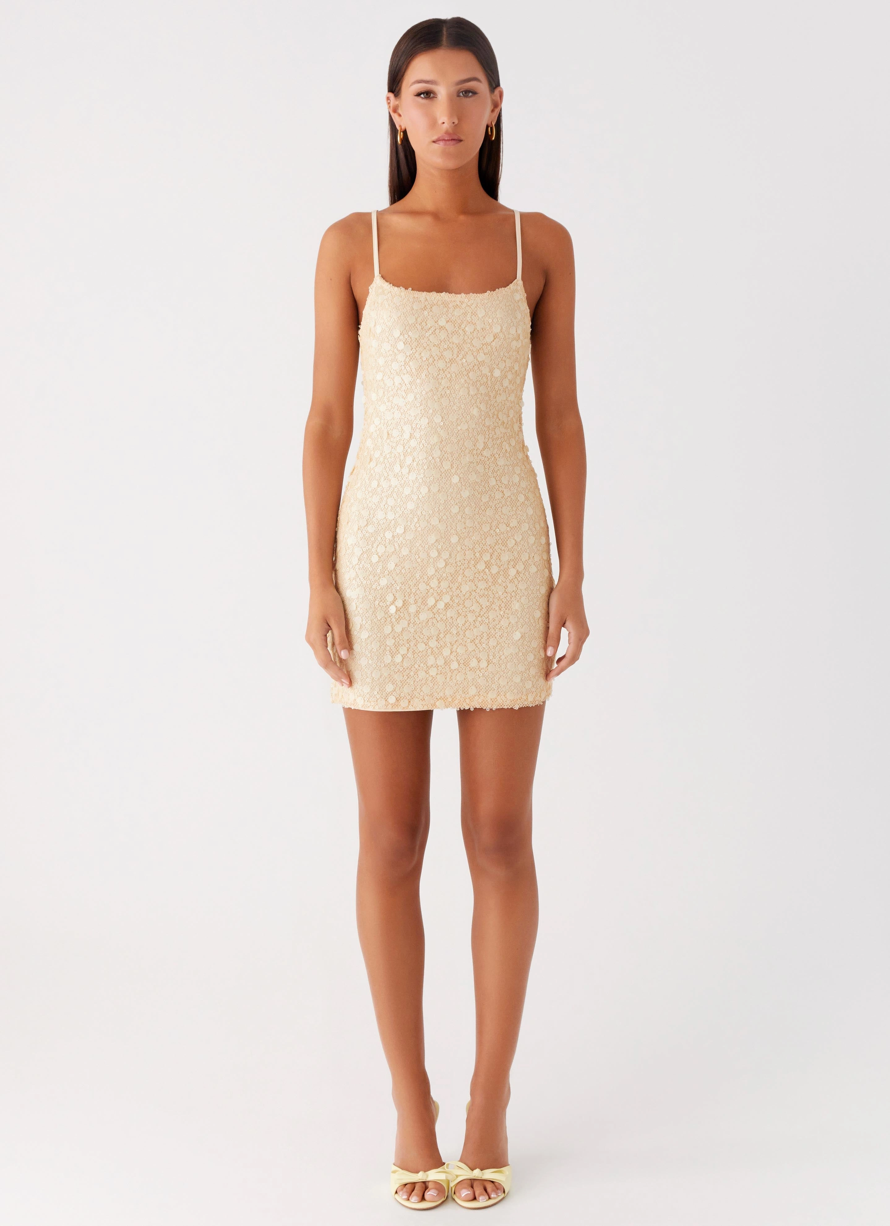 All-Day Wear Feminine full-length gown Danali Mini Dress - Yellow