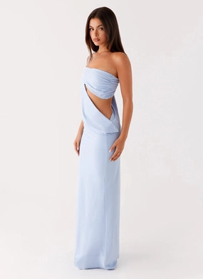 Draped Silhouette Dani Maxi Dress - Blue