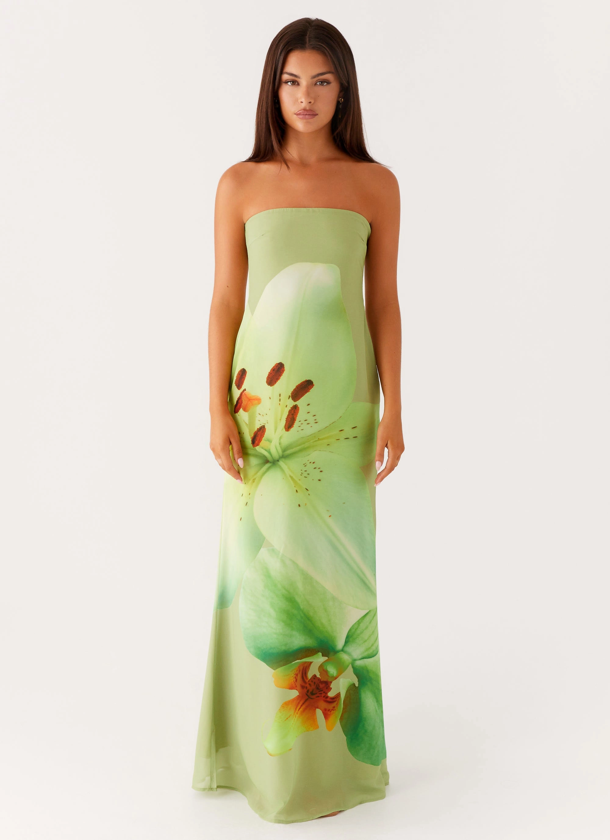 Darcy Maxi Dress - Green Floral Timeless Layer