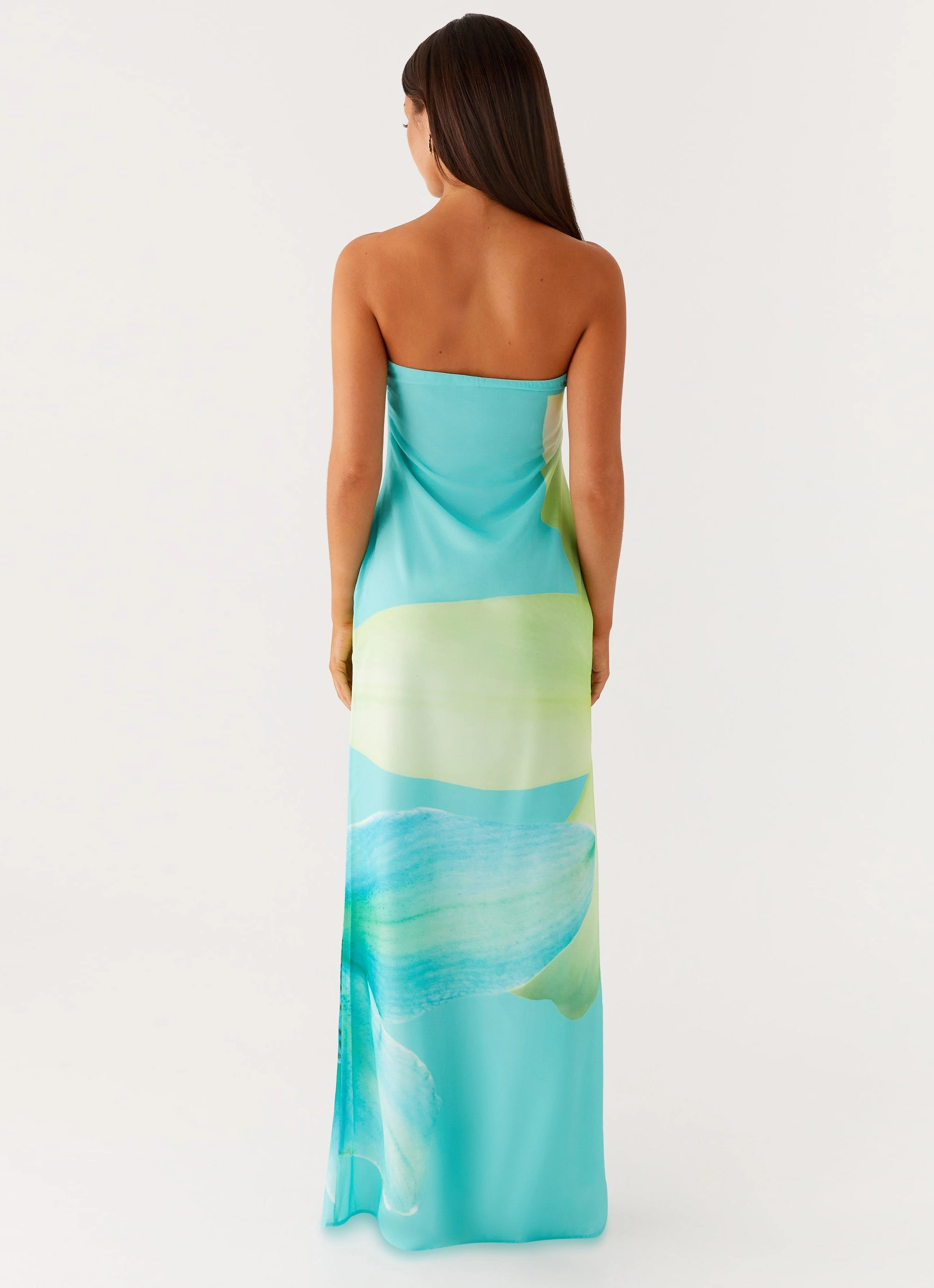 relaxed elegance Quick Drying Darcy Maxi Dress - Turquoise Floral