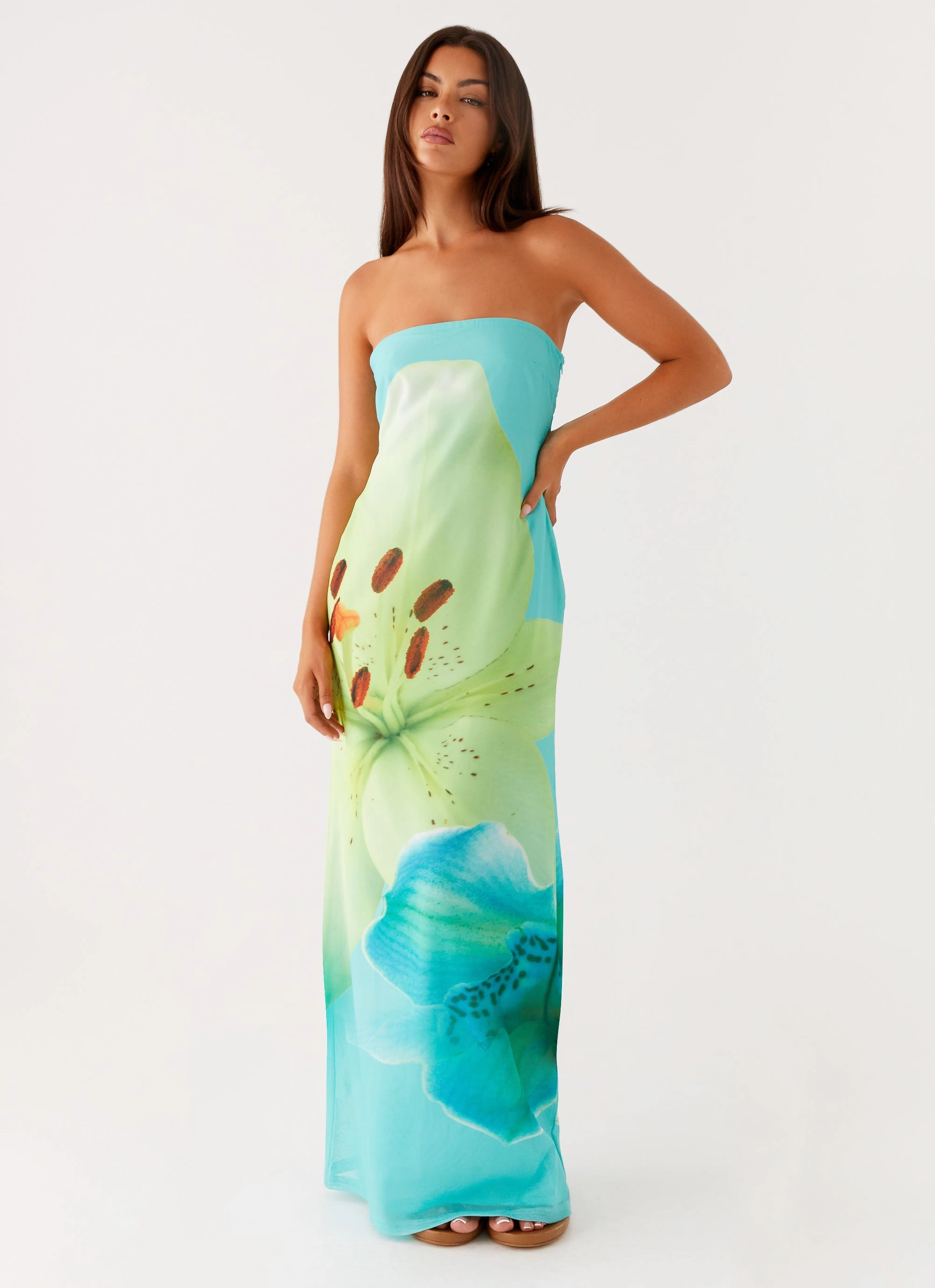 Darcy Maxi Dress - Turquoise Floral Daily Essential
