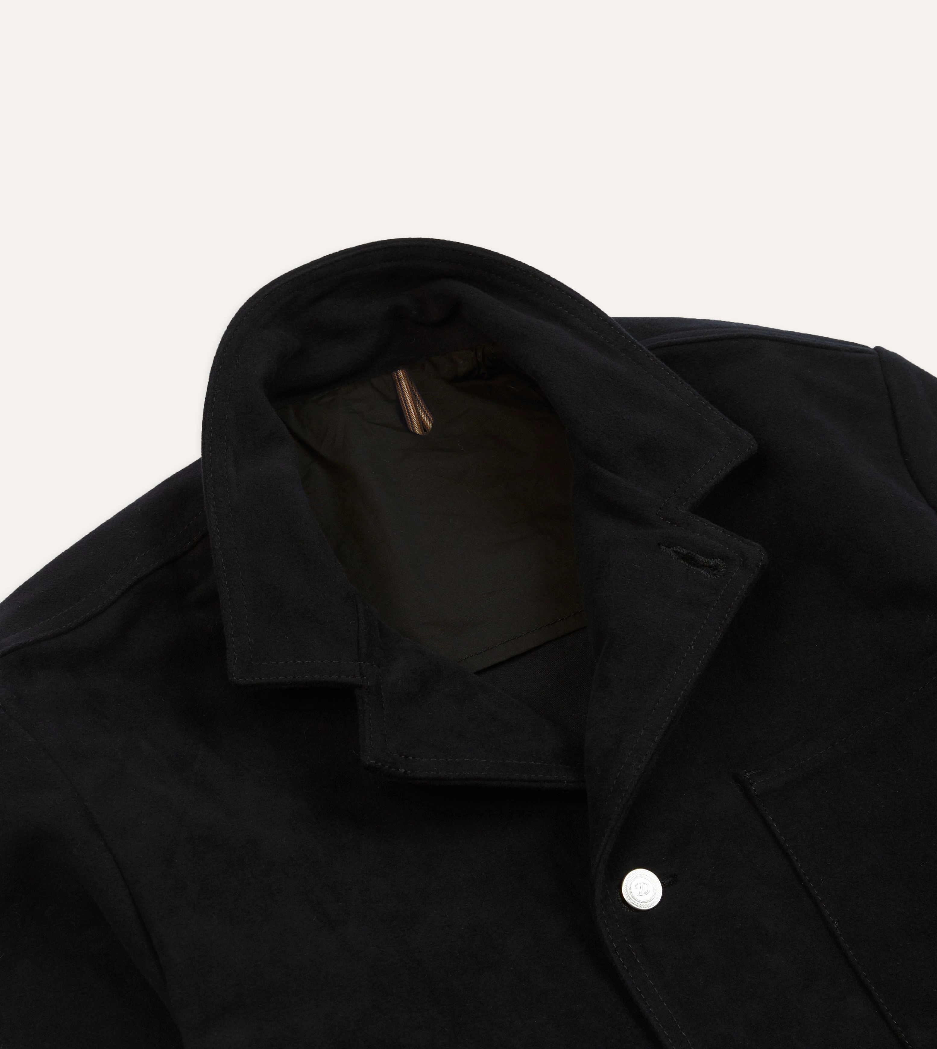 Dark Navy Moleskin Utility Jacket theater performance