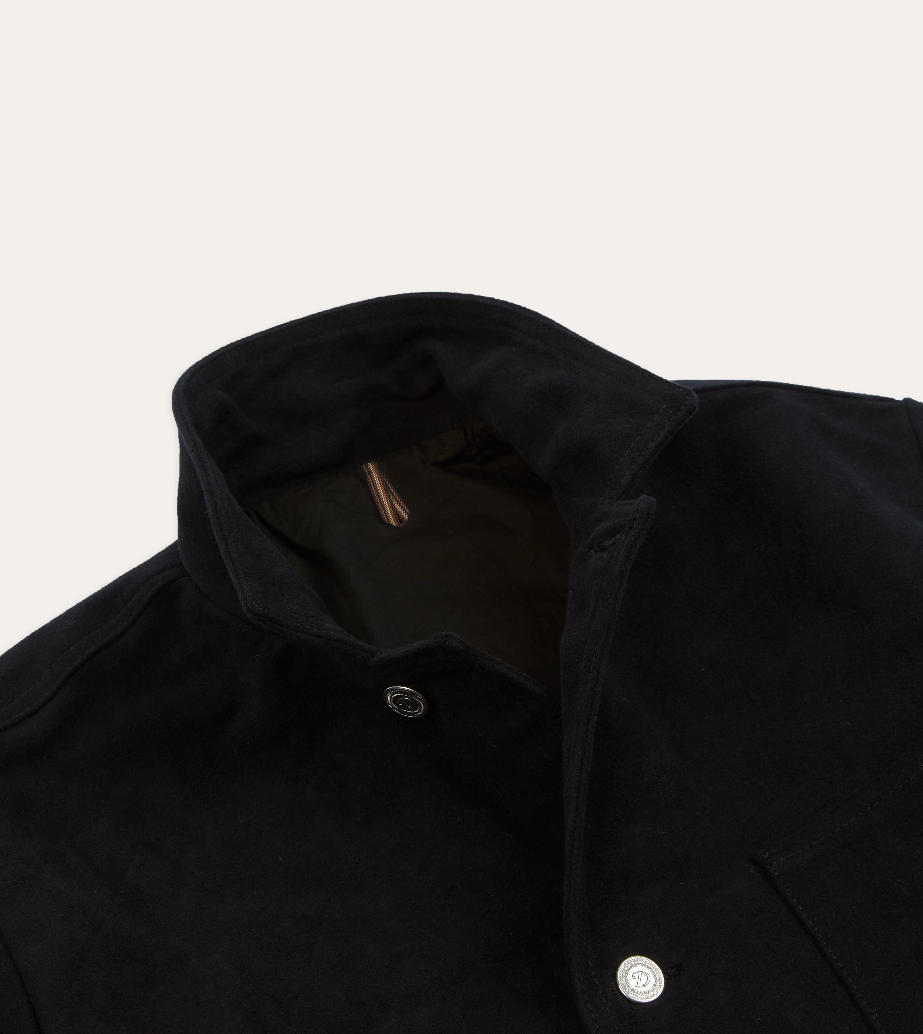 YKK Zipper Connection Dark Navy Moleskin Utility Jacket