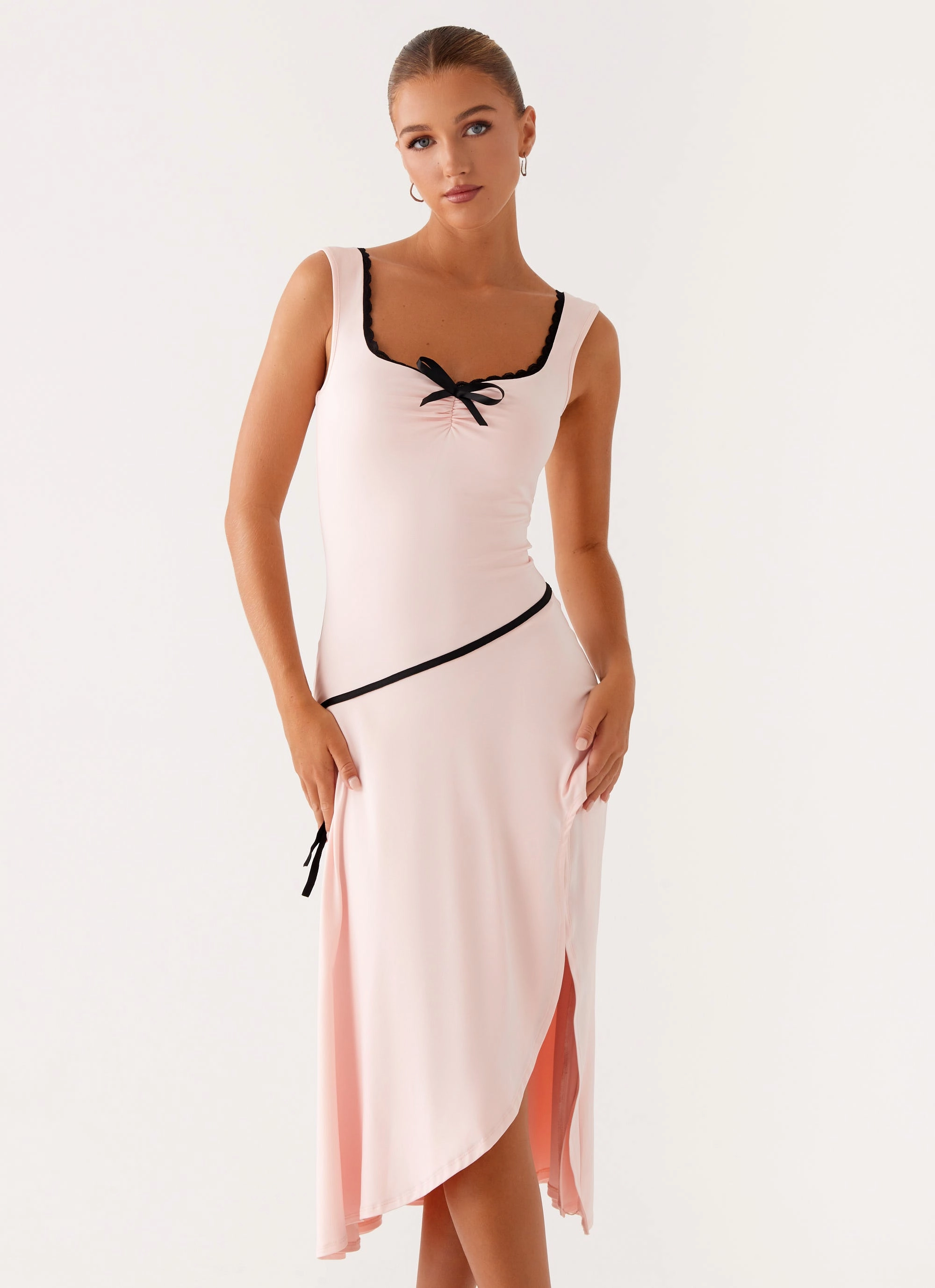 Darlene Midi Dress - Pink Chilly Wear