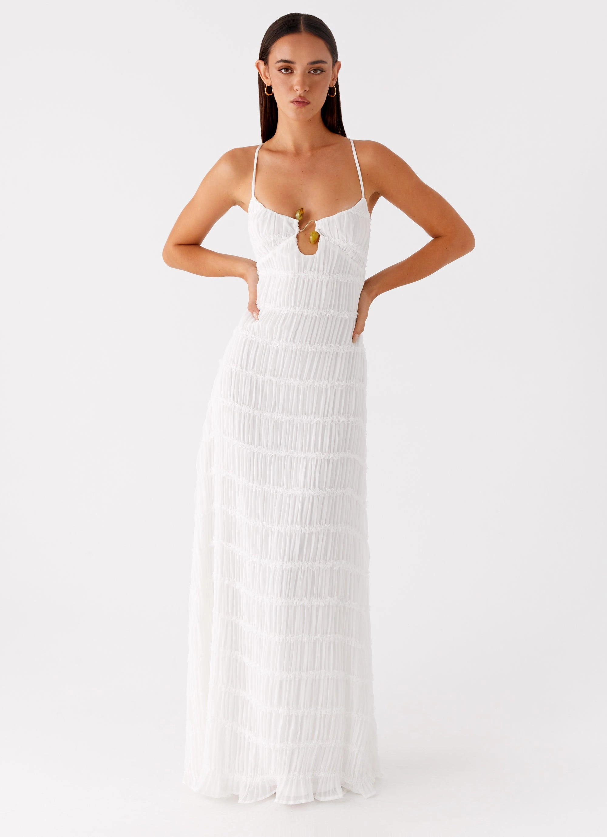 Darwin Maxi Dress - White Chic Appeal Work Appropriate