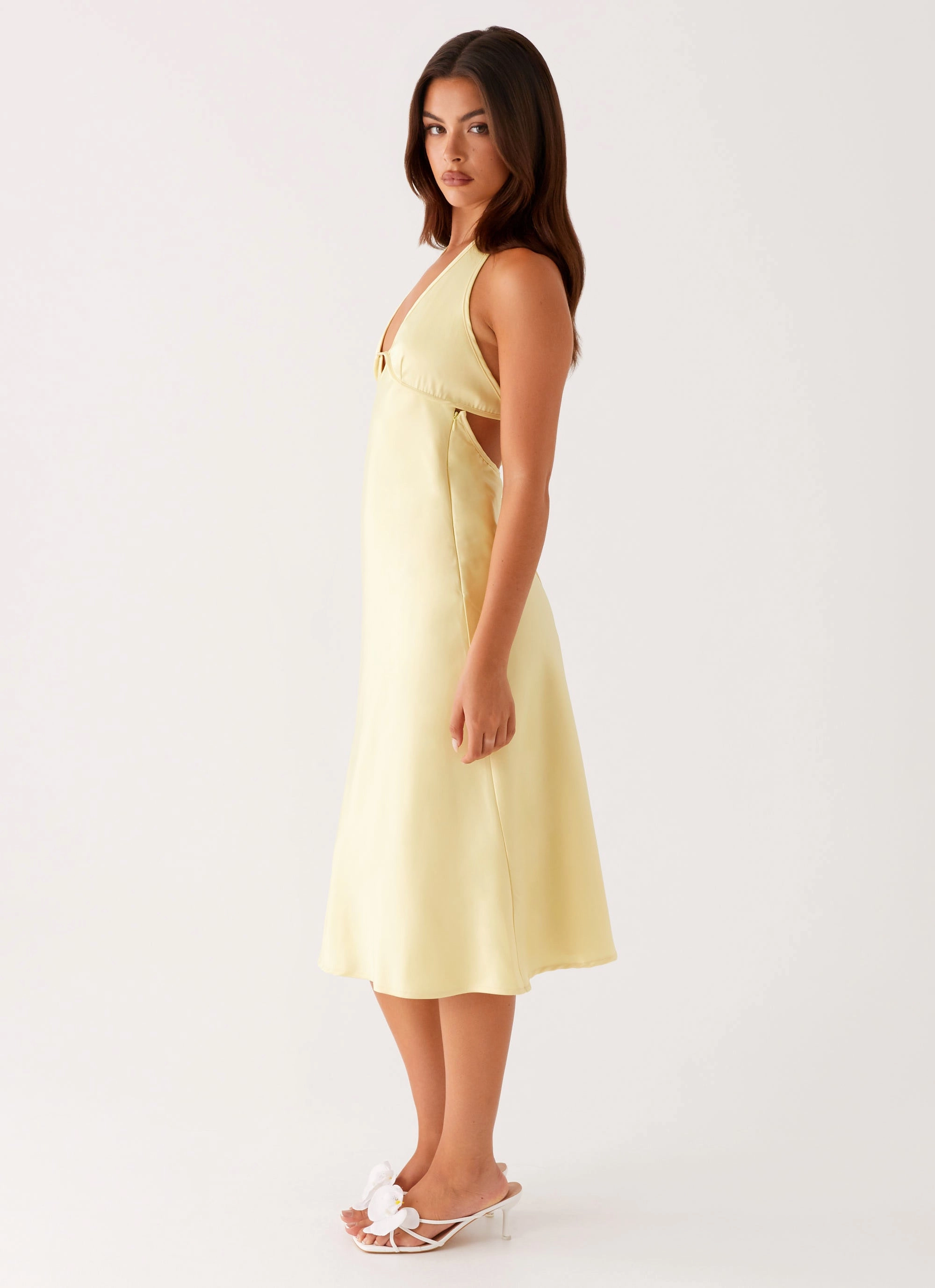 Flower Grace Grace Base Davies Midi Dress - Yellow