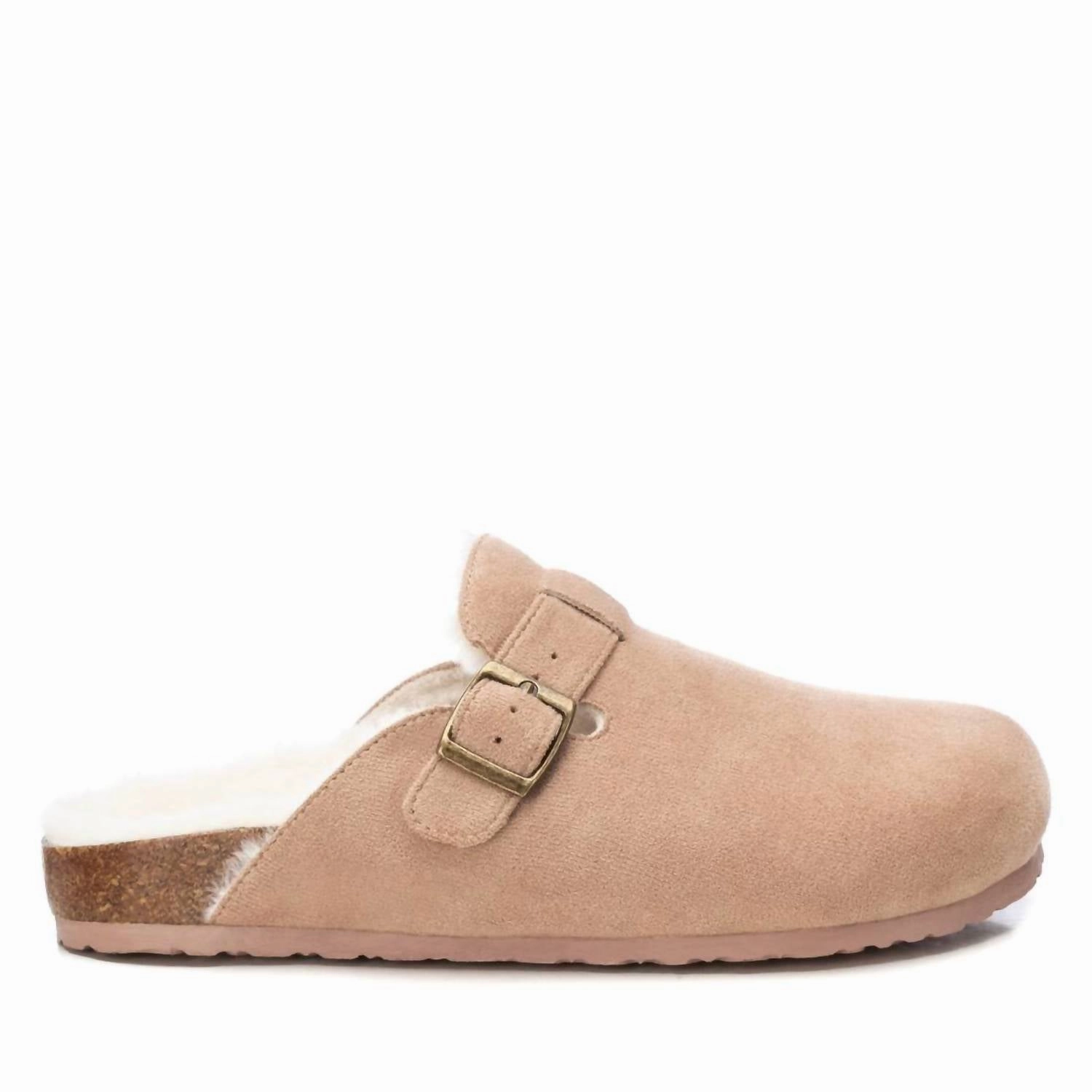 Women's Winter Suede 143240 Clogs In Beige Water resistant upper