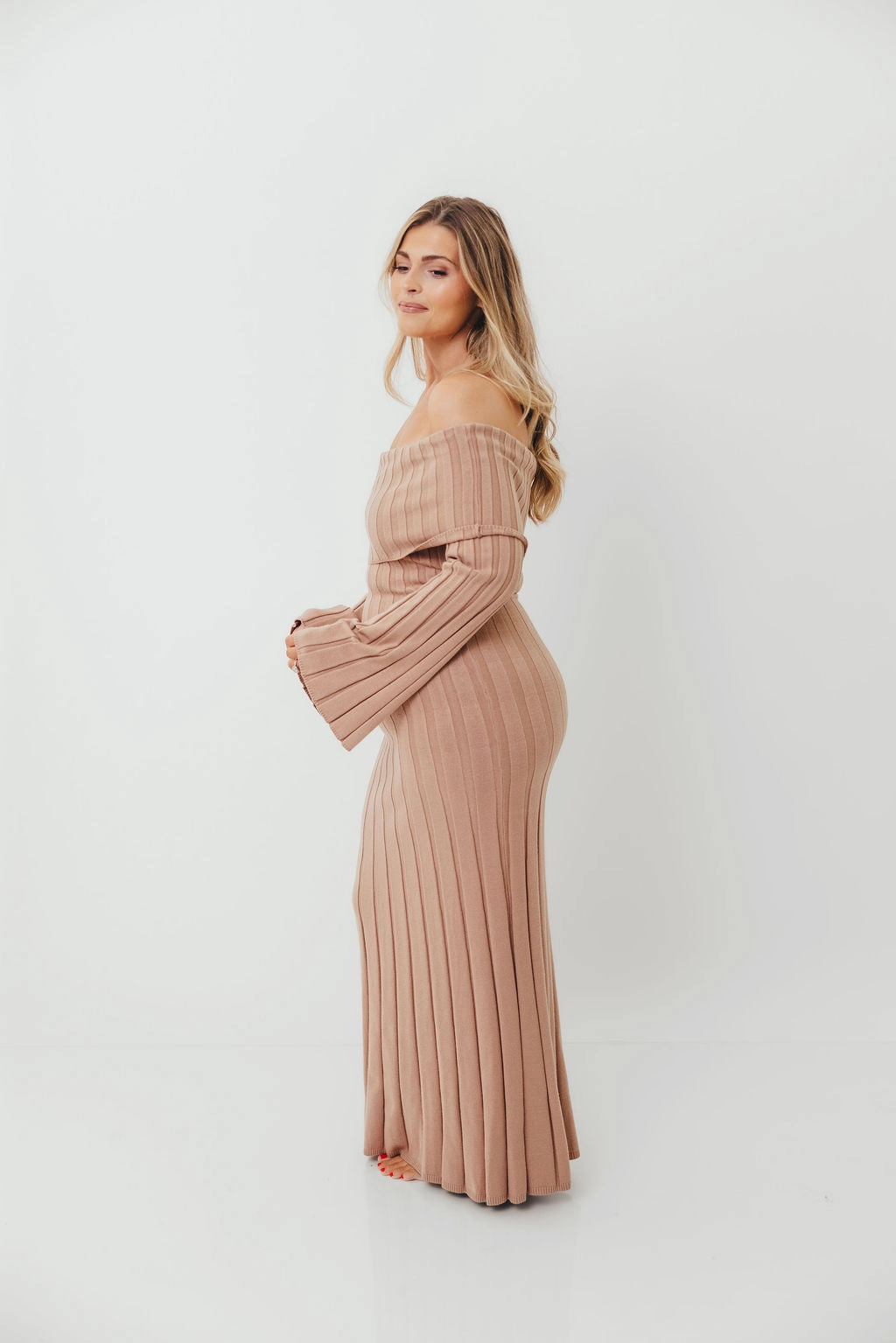 Balanced Fit Evella Maxi Dress in Stone - Bump Friendly
