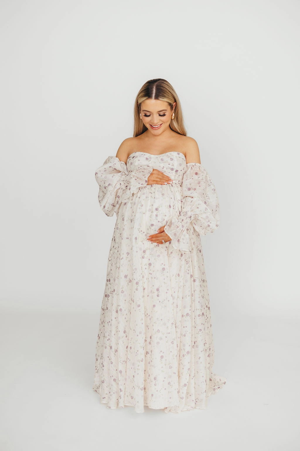 Dear Lily Maxi Dress in Lilac - Bump Friendly London Edge