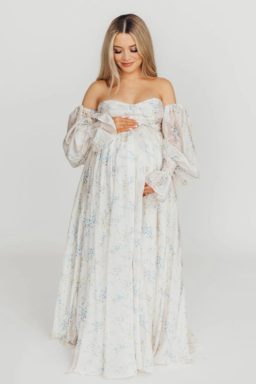 Dear Skye Floral Dress in Blue Pure Aesthetic Lightweight-Comfort