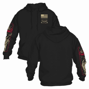 Casual Icon Okapi like Death Rose Hoodie - Black