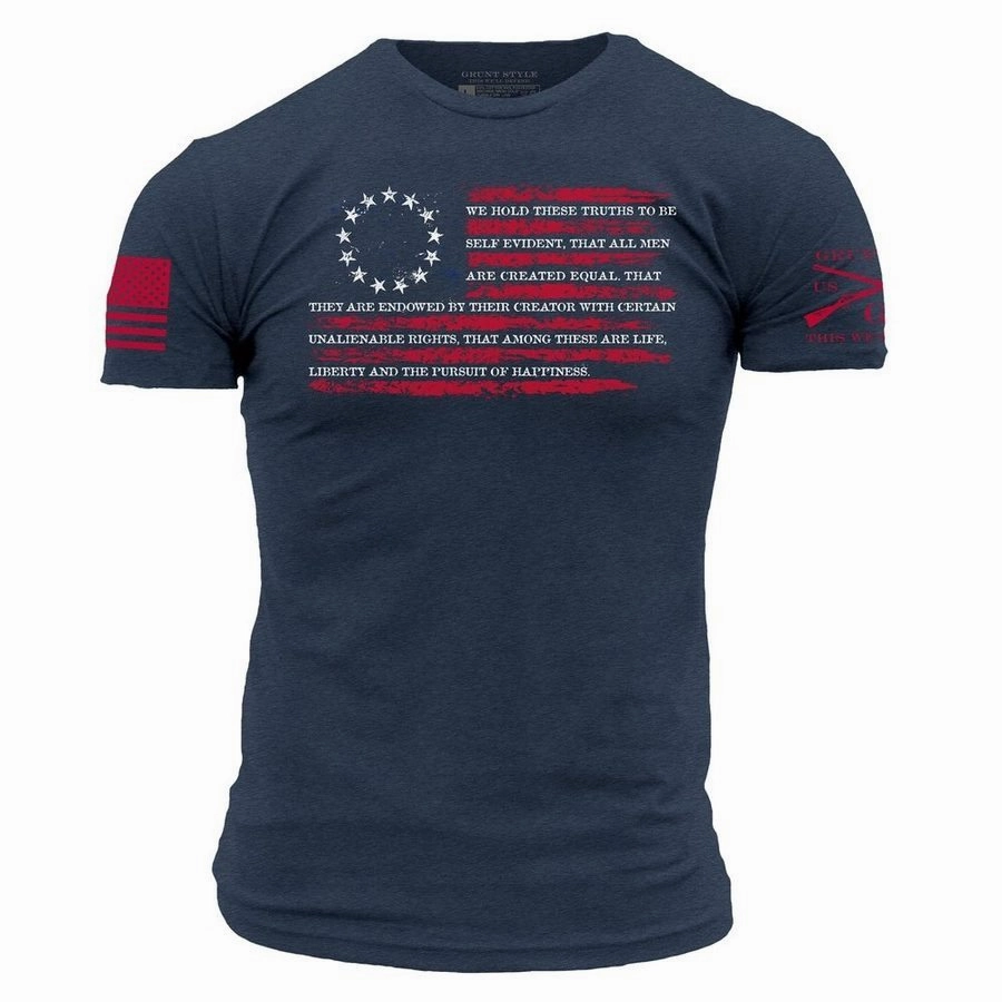Comfortable Weave Classic Vibes Declaration T-Shirt - Midnight Navy