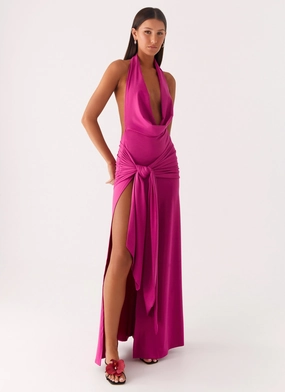 Celebration Wear Work or Casual Rowan Ray Cowl Maxi Dress - Fuchsia