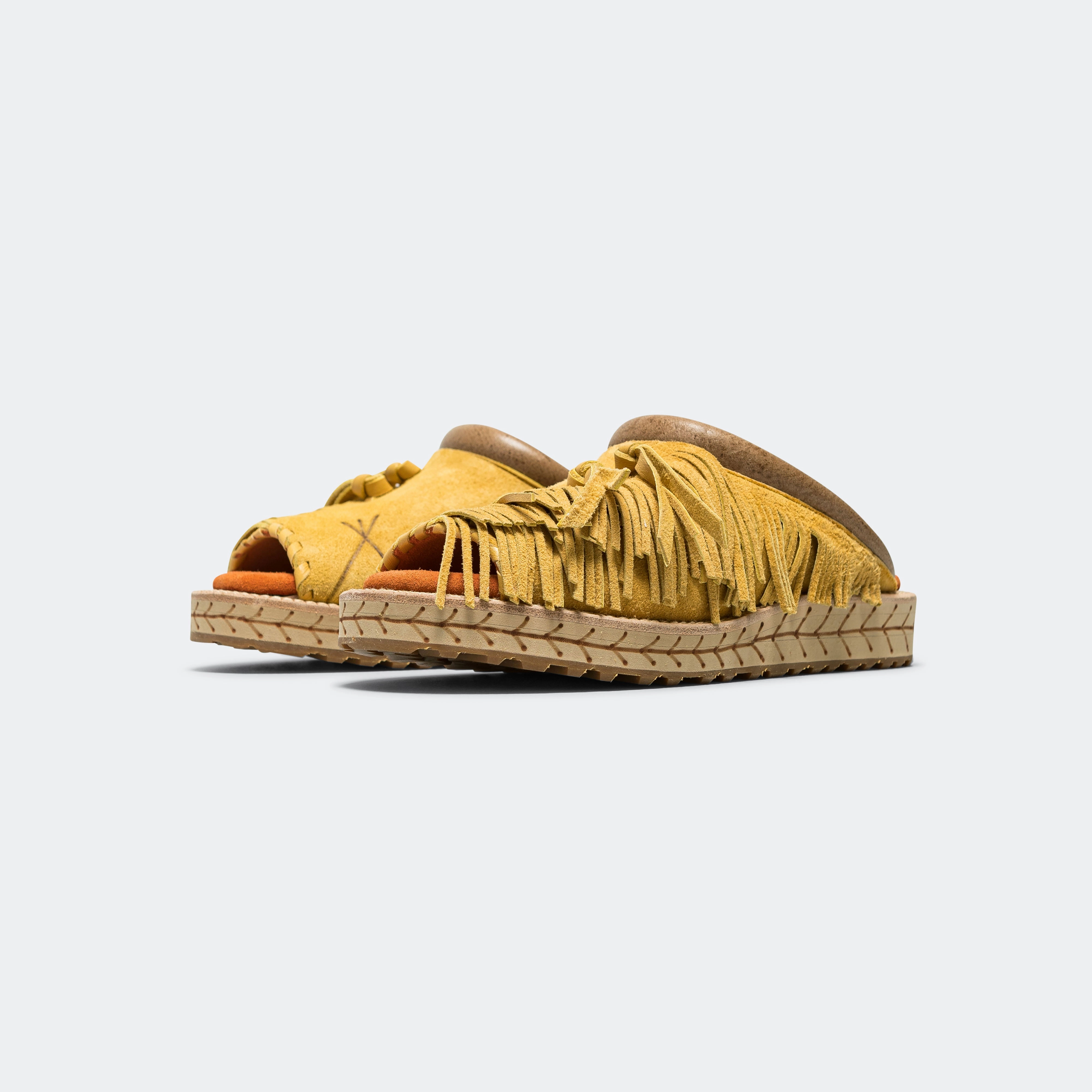 Deer Leather Pueblo Sabot - Yellow Stylish Flip-flops for Travel Breathable Lining