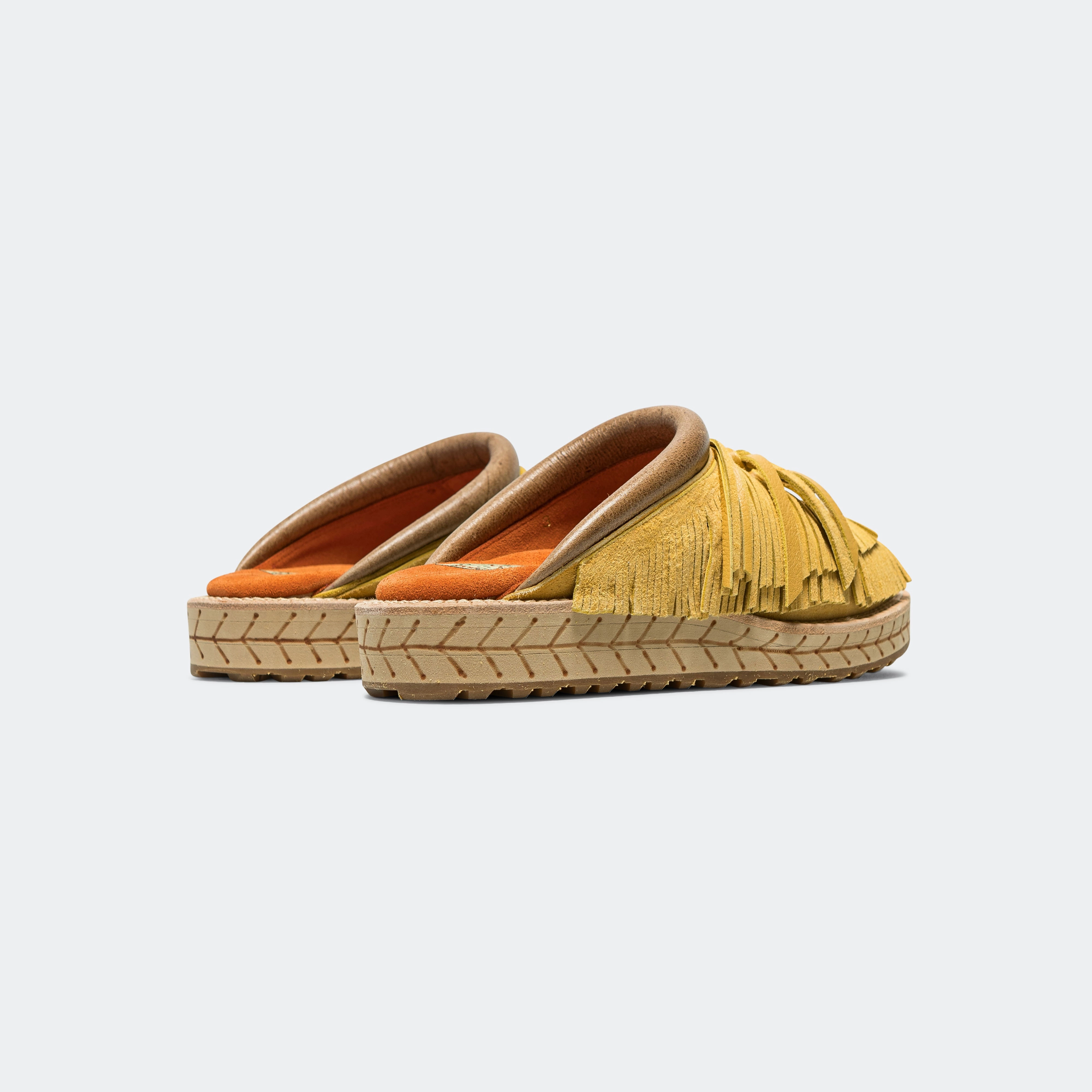 Deer Leather Pueblo Sabot - Yellow Sporty Beach Shoes