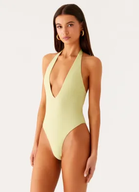 Delia One Piece Swimsuit - Lime Beach Ready Quick Evaporating Fabric