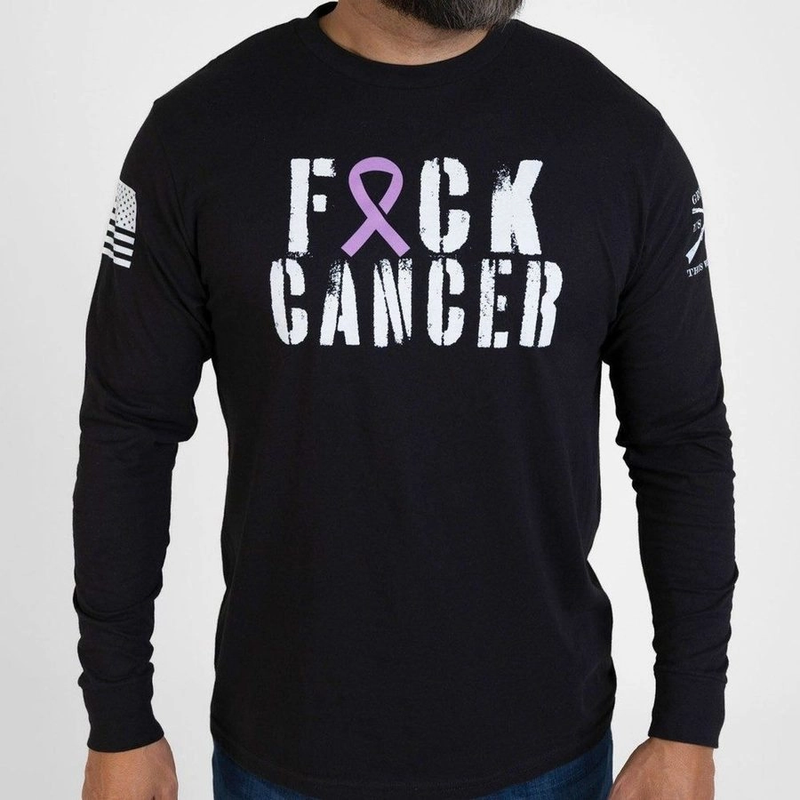 Senior Vintage collector F*ck Cancer Long Sleeve - Black