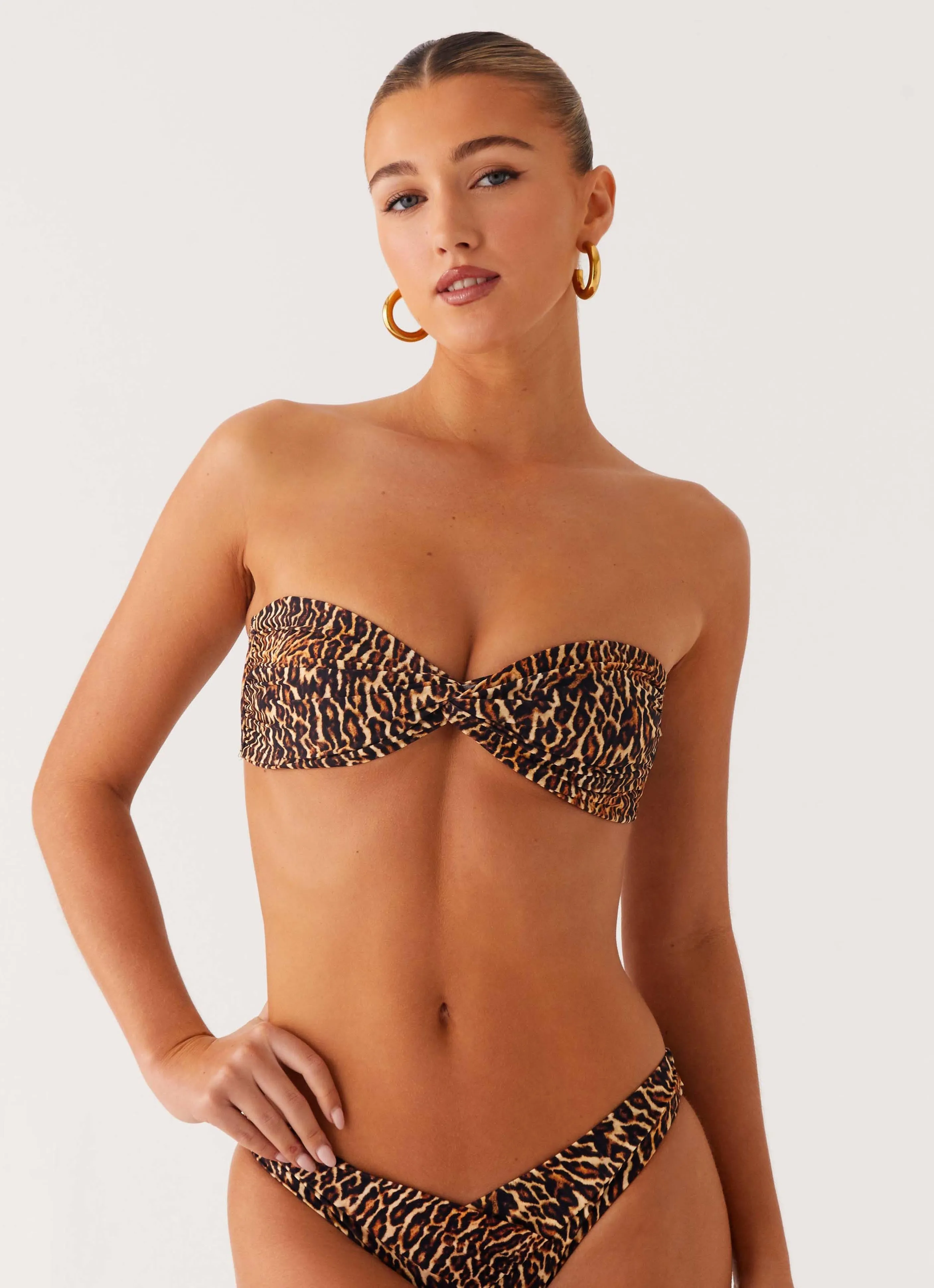 Delta Bandeau Bikini Top - Cheetah Seaside Getaway