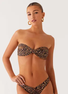 Delta Bandeau Bikini Top - Cheetah Seaside Getaway