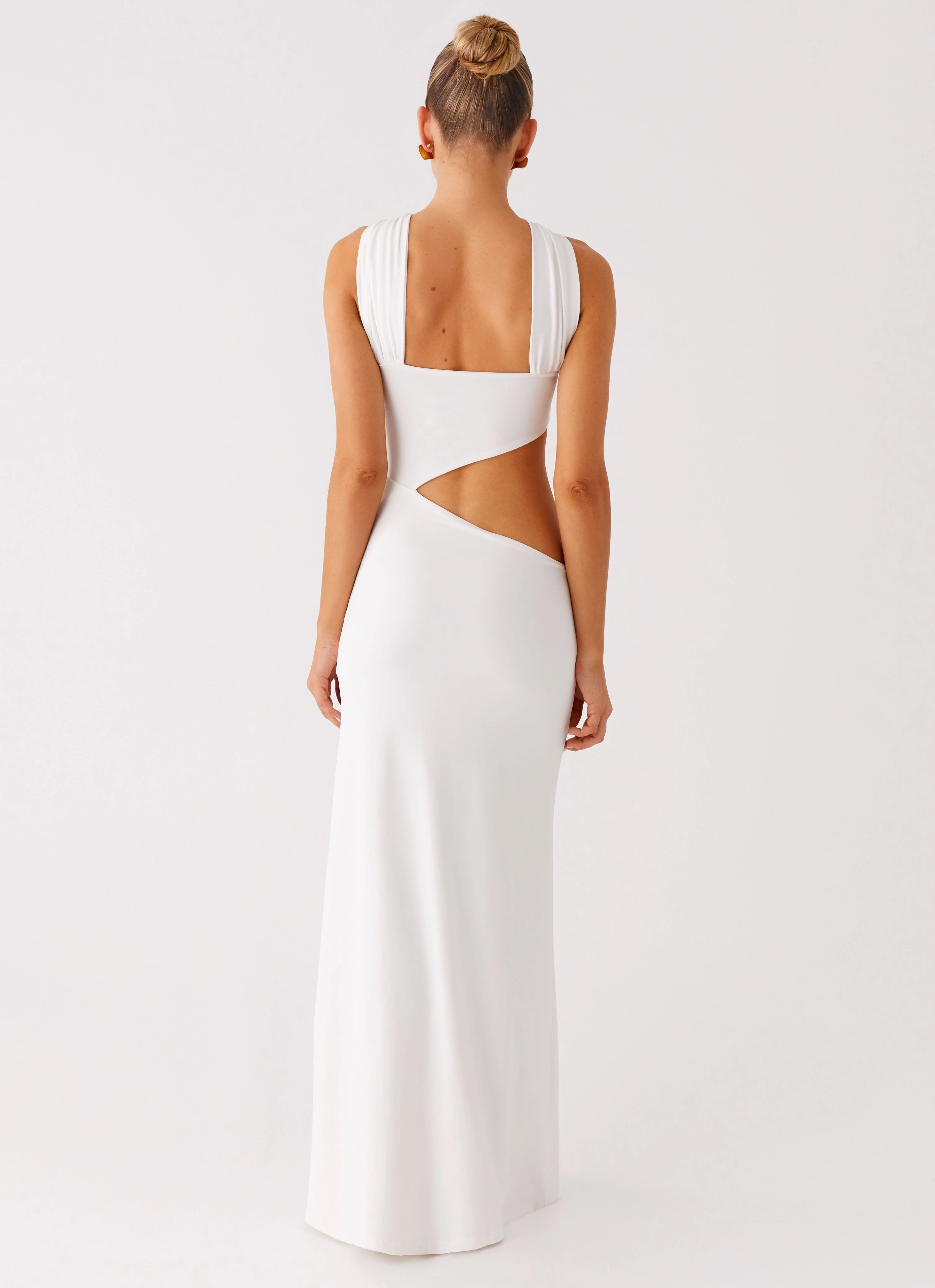 Juliander Knot Maxi Dress - White Work Vibe