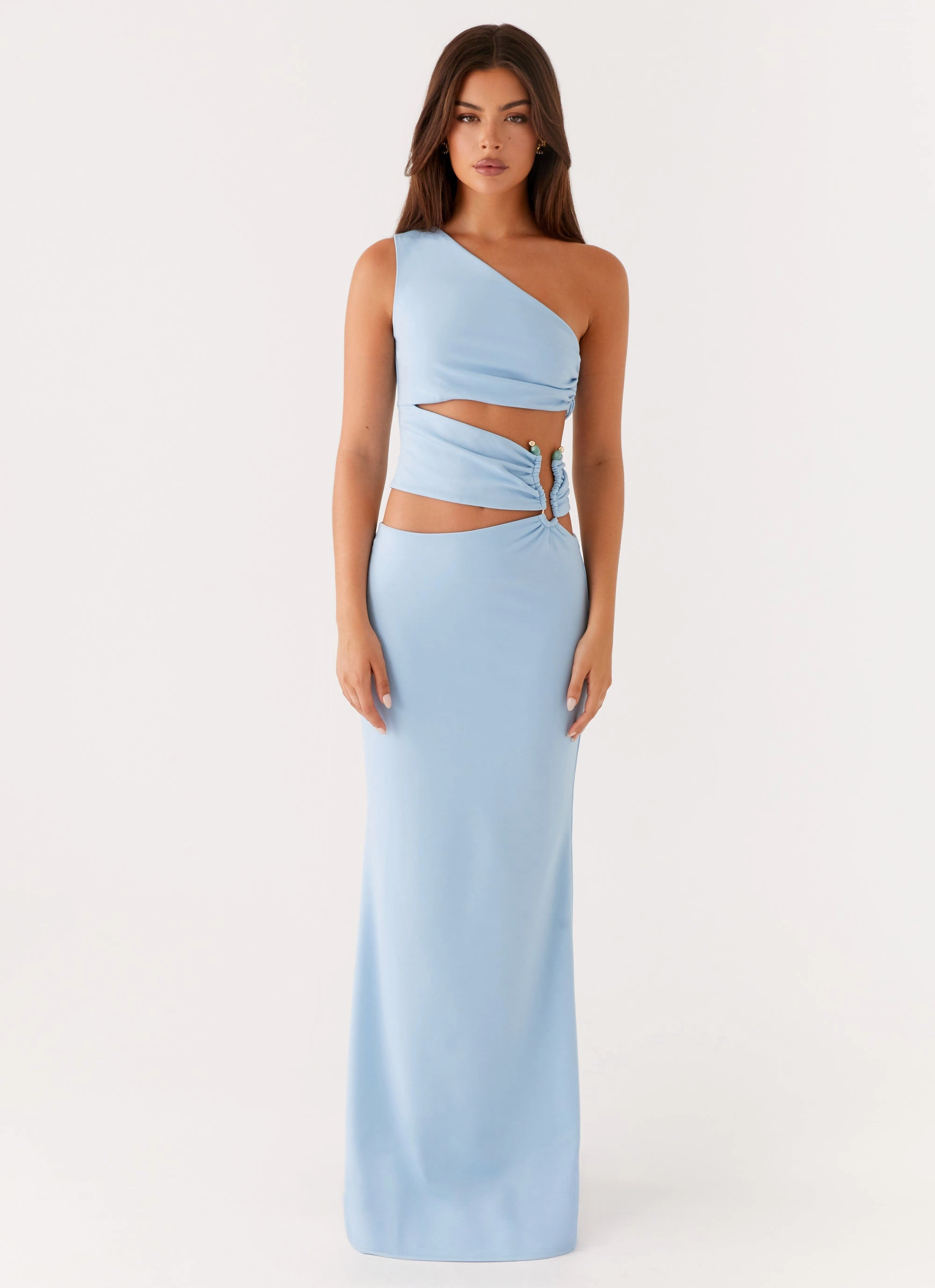 Stylish Mood Ready Anytime Laylani Cut Out Maxi Dress - Blue