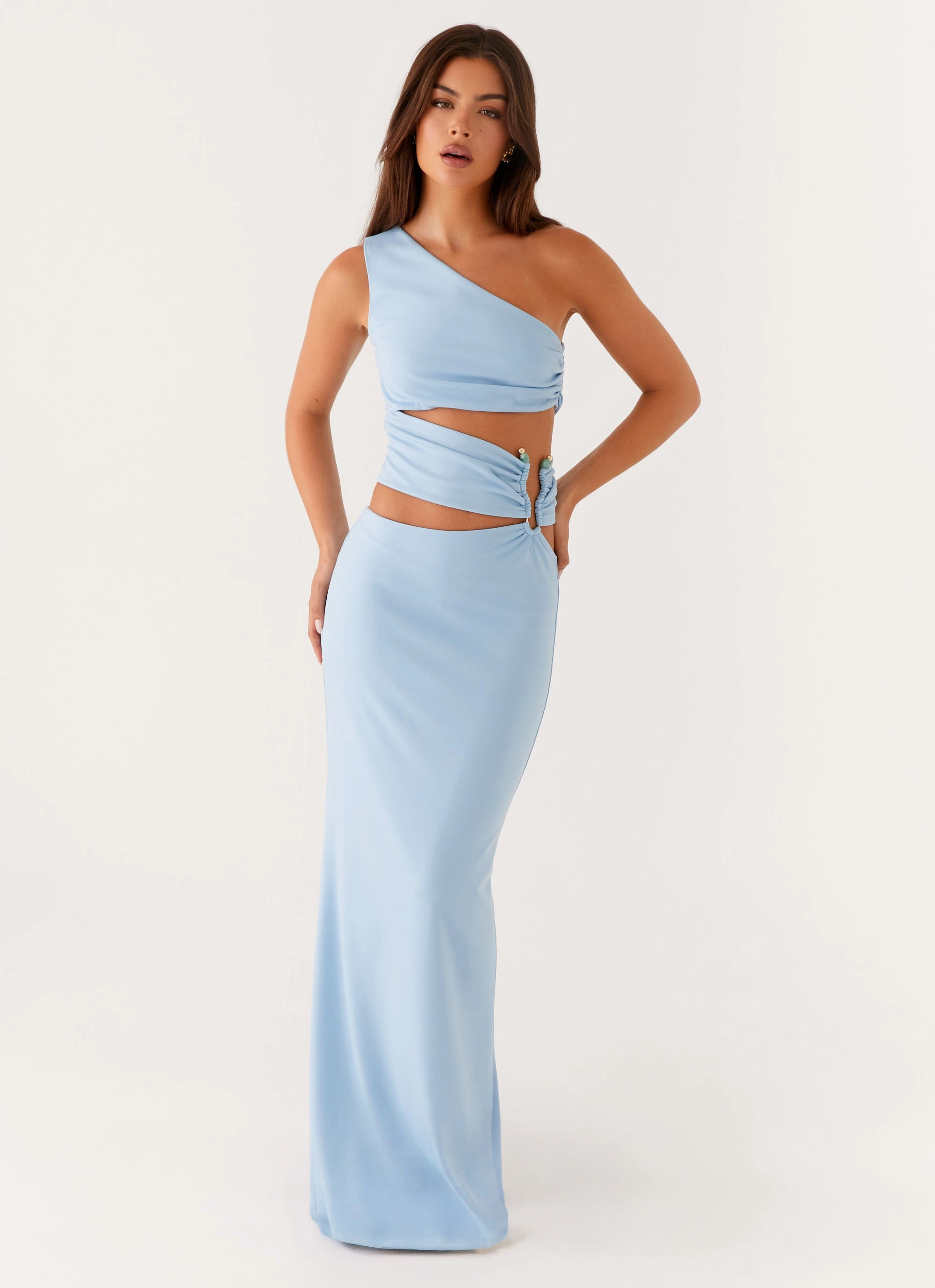 Laylani Cut Out Maxi Dress - Blue Smart Silhouette