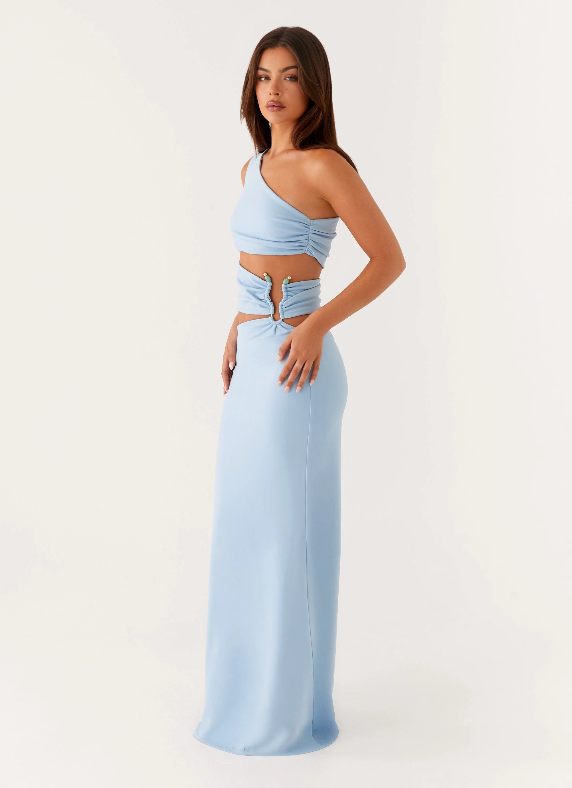 Laylani Cut Out Maxi Dress - Blue Minimalist feel