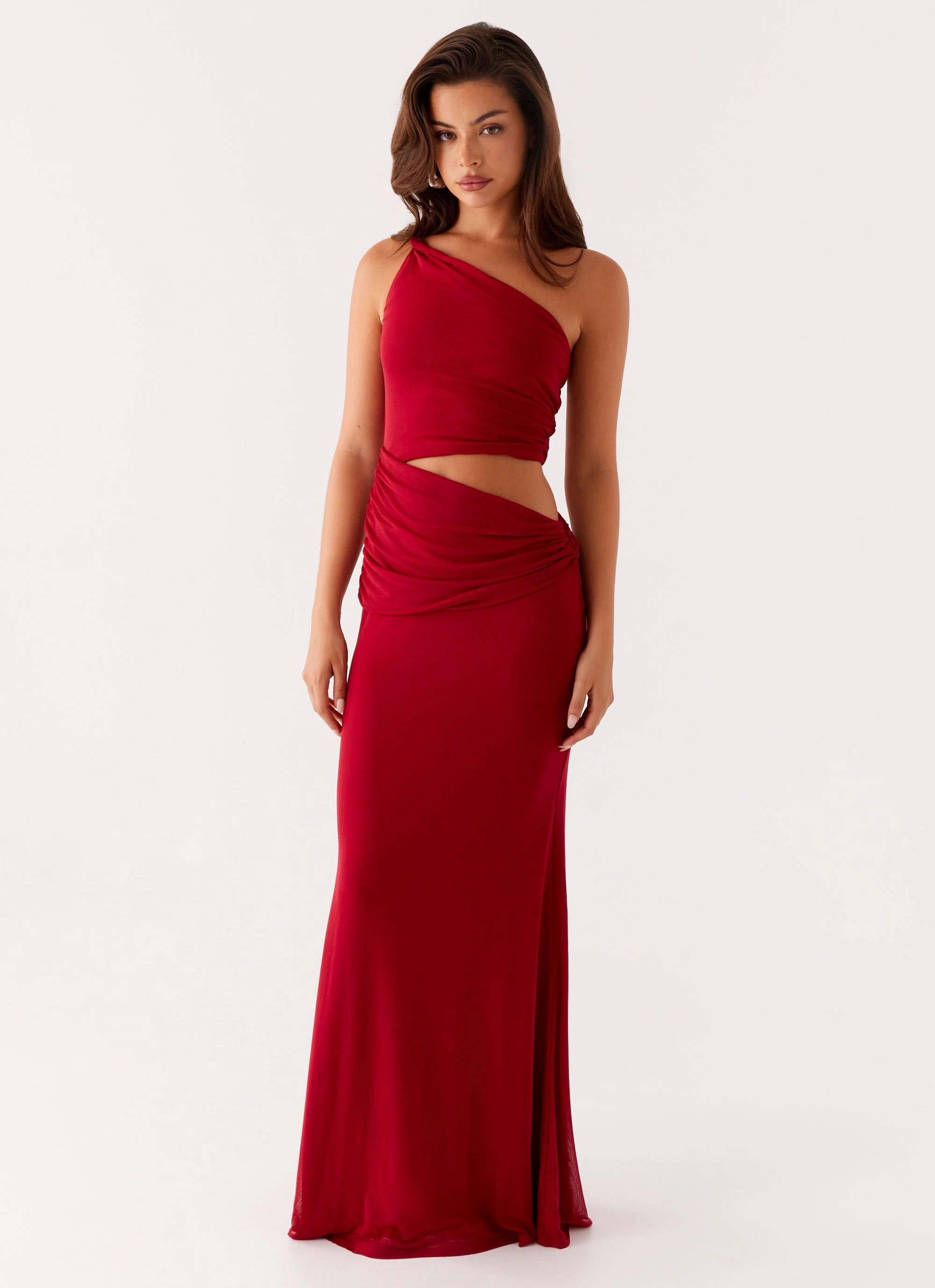 Three Wishes Maxi Dress - Raspberry Subtle Charm