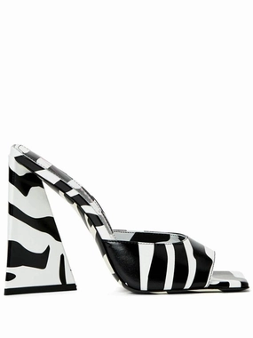 Devon Zebra Print 115Mm Mules Shockproof Travel Ready