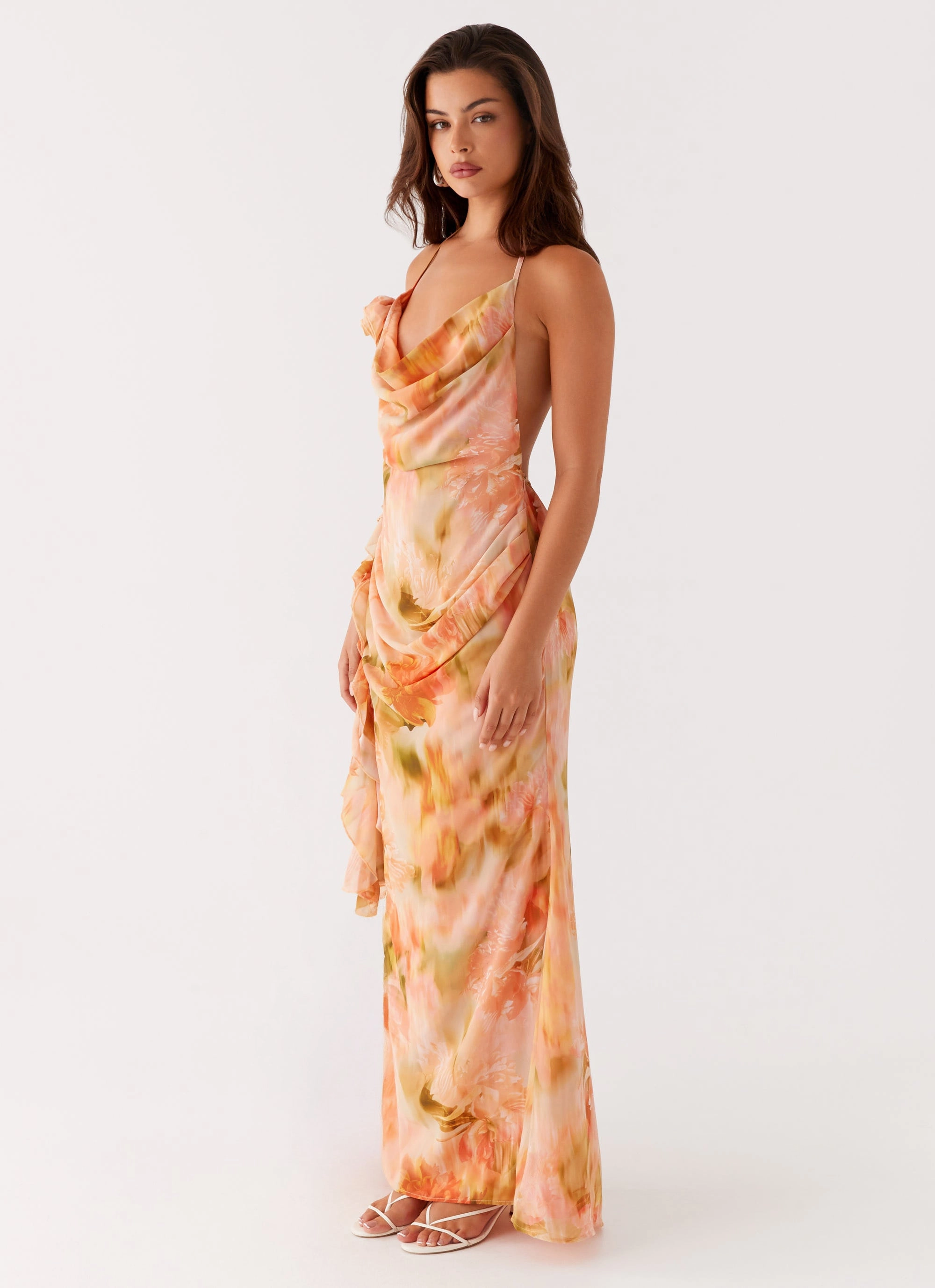 Diedre Rose Strappy Maxi Dress - Sunset Floral All Fit Unlined Look